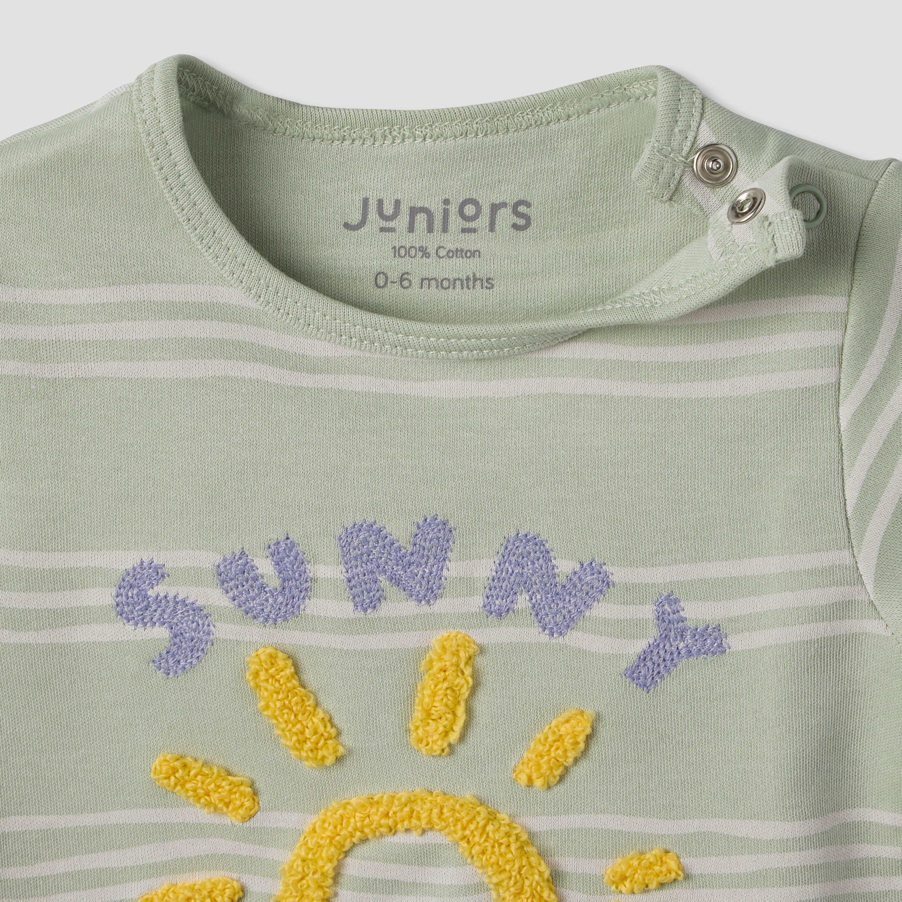 Juniors Crew Neck Short Sleeves T-shirt and Shorts Set with Sun Applique-baby-boys-clothing-setsandcoords-image-7
