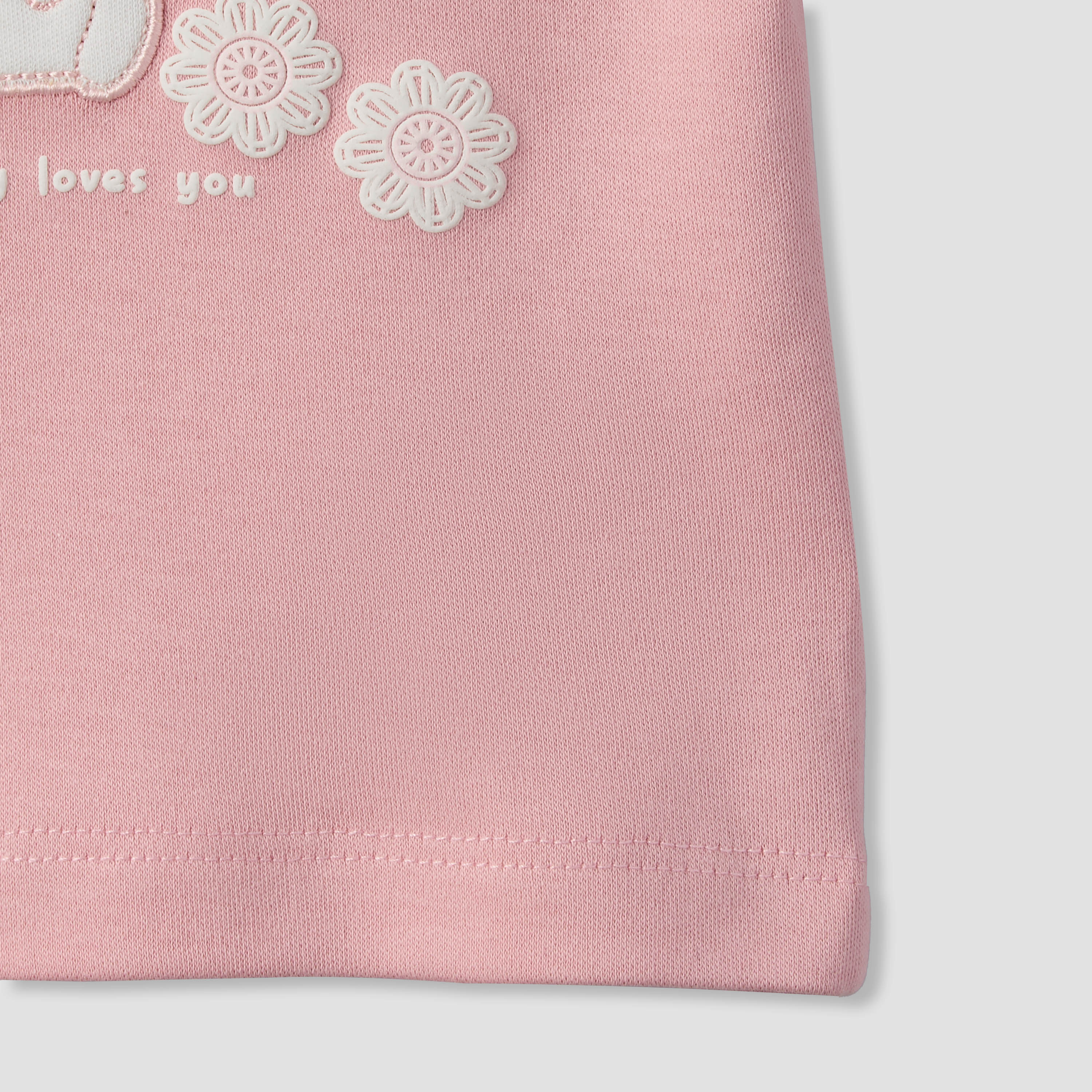 Juniors Crew Neck Short Sleeves T-shirt and Shorts Set with Bunny Applique-baby-girls-clothing-setsandcoords-image-7