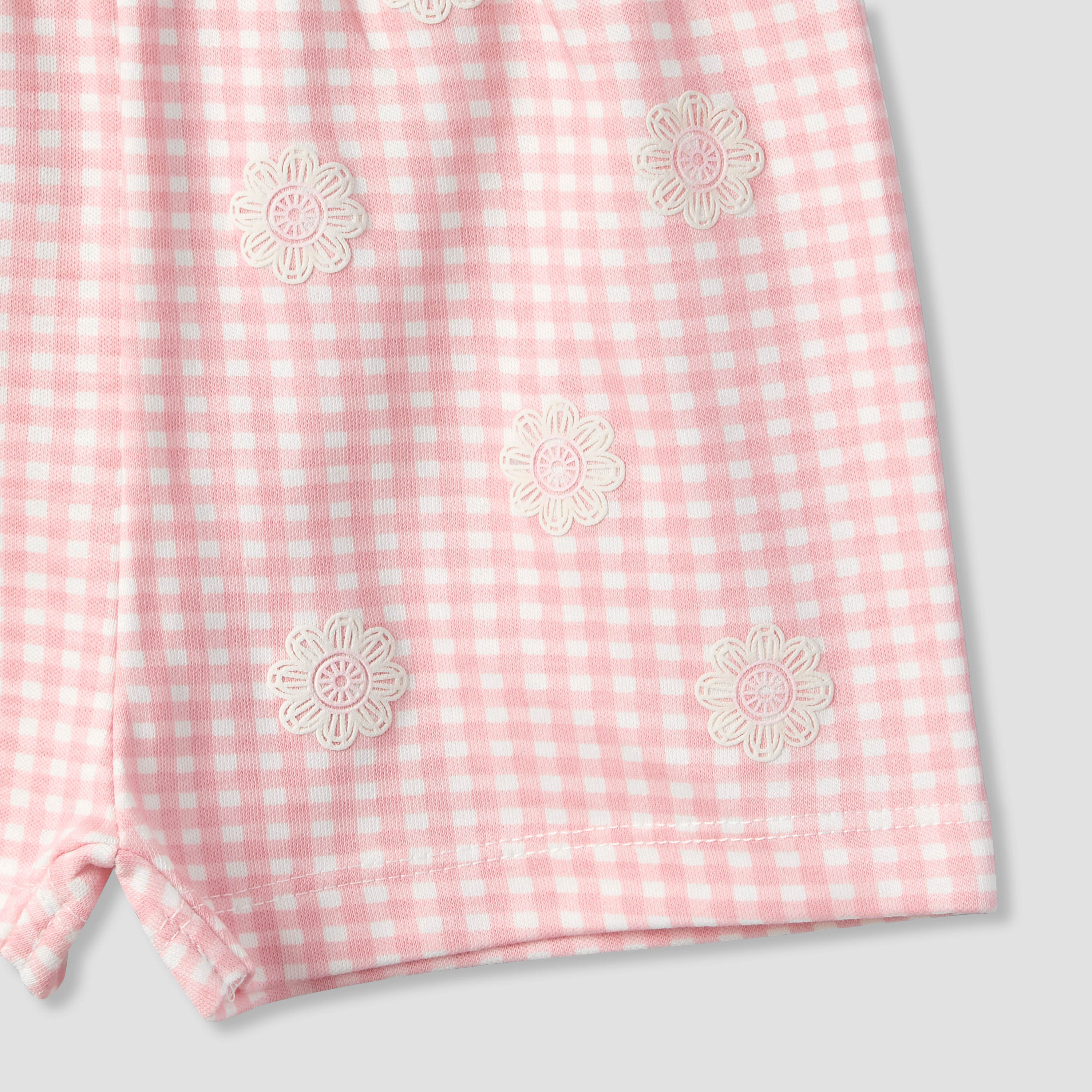 Juniors Crew Neck Short Sleeves T-shirt and Shorts Set with Bunny Applique-baby-girls-clothing-setsandcoords-image-10