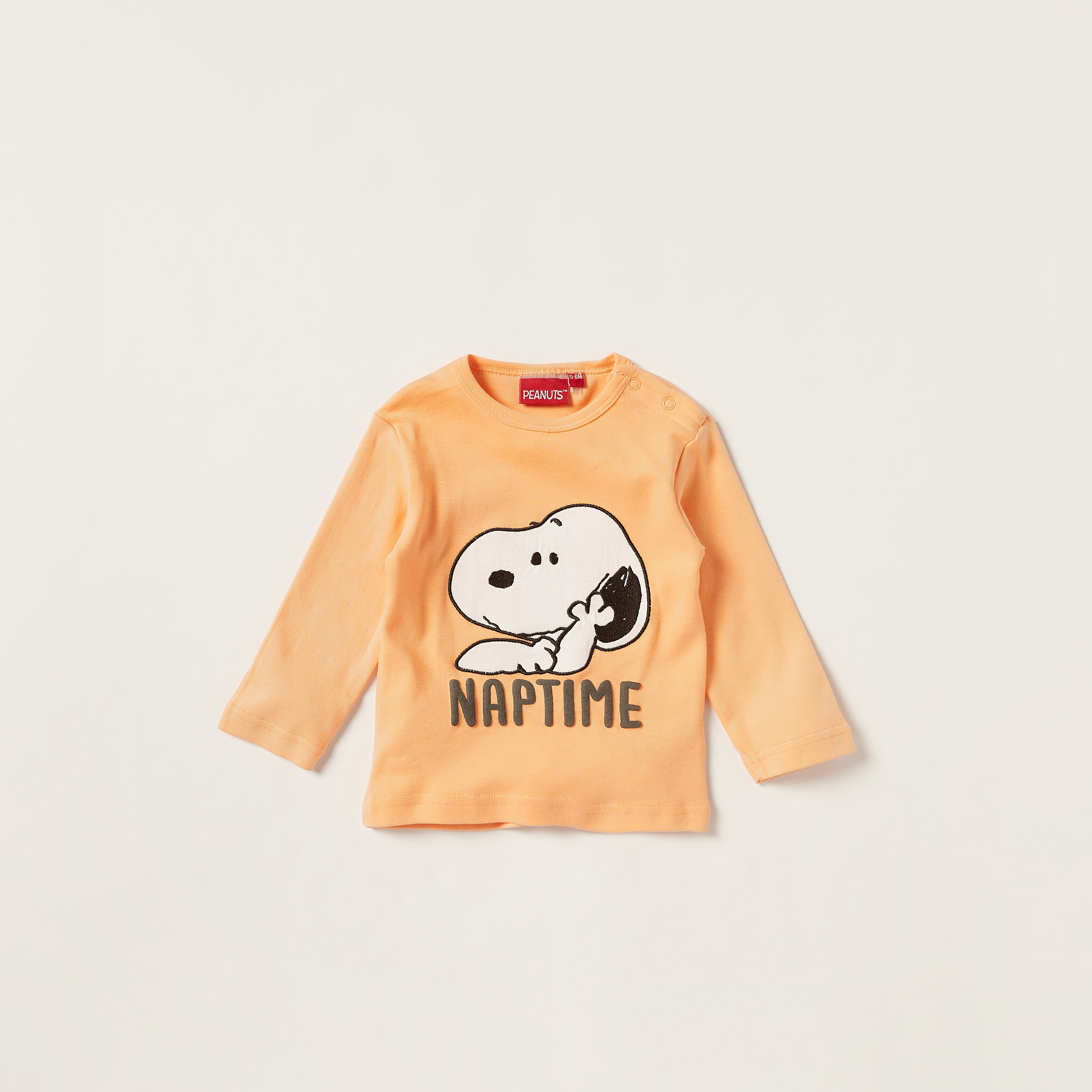 Disney Peanuts Print Crew Neck T-shirt and Pyjama Set-baby-boys-clothing-nightwear-pyjamasets-image-3