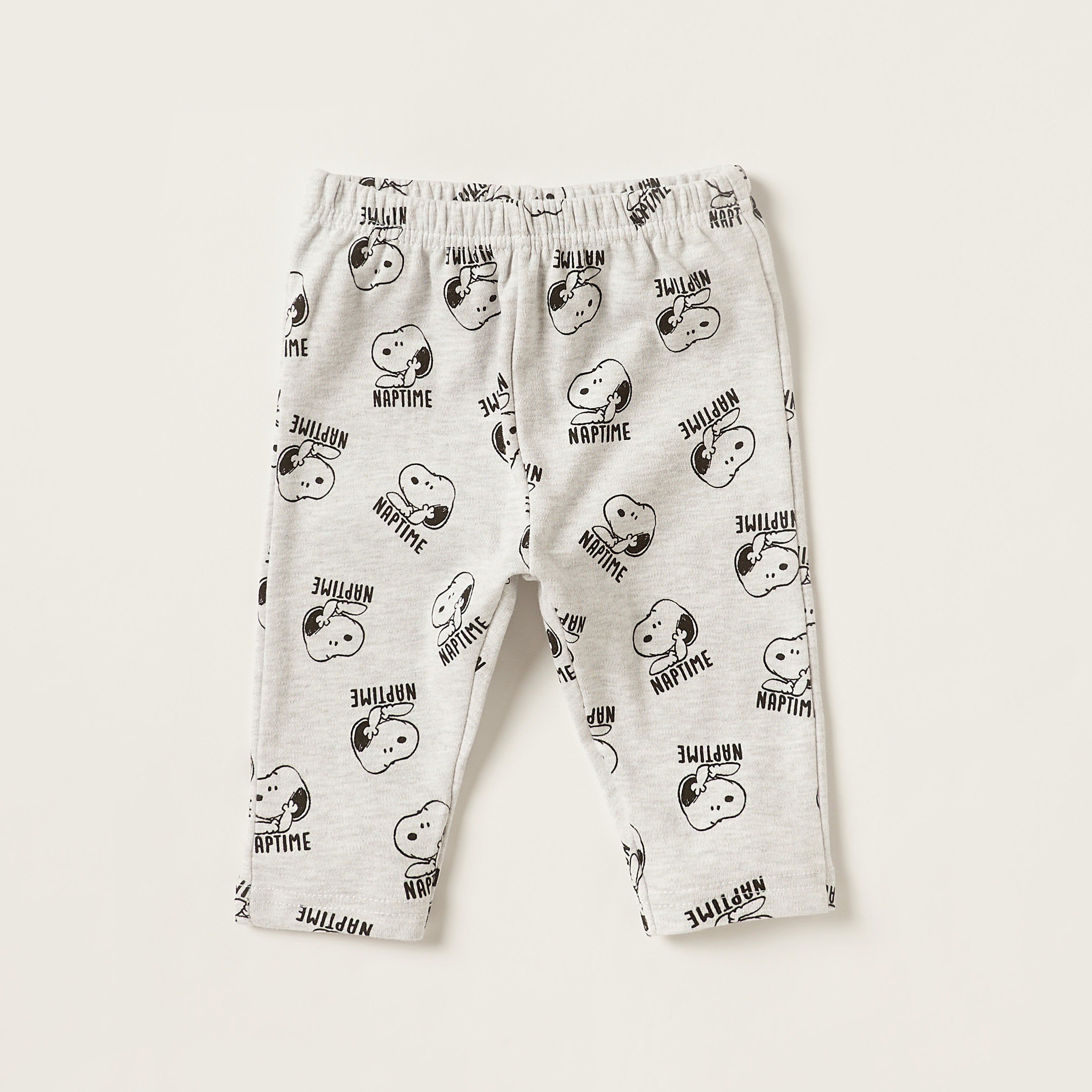 Disney Peanuts Print Crew Neck T-shirt and Pyjama Set-baby-boys-clothing-nightwear-pyjamasets-image-4