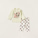 Disney Minnie Mouse Print Crew Neck T-shirt and Pyjama Set-Pyjama Sets-thumbnail-0