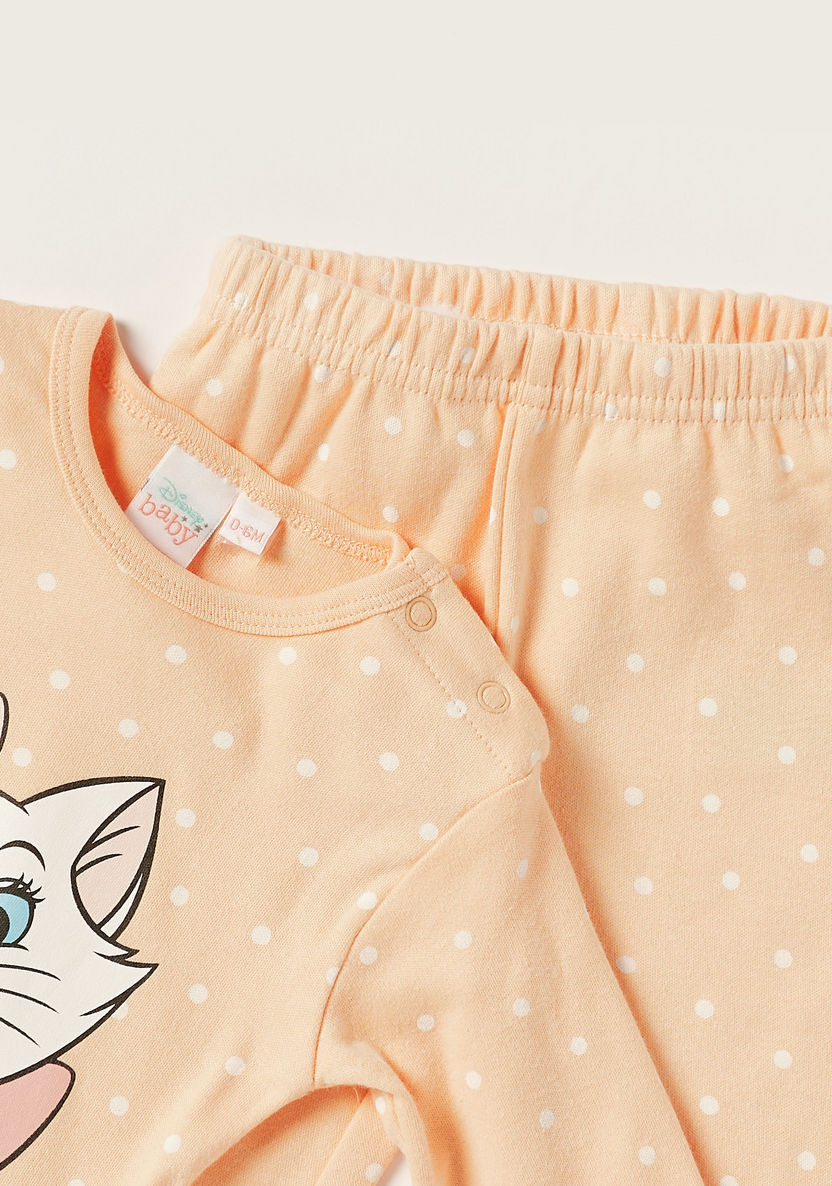 Disney Marie Cat Printed Long Sleeves T-shirt and Pyjama Set-Pyjama Sets-image-1
