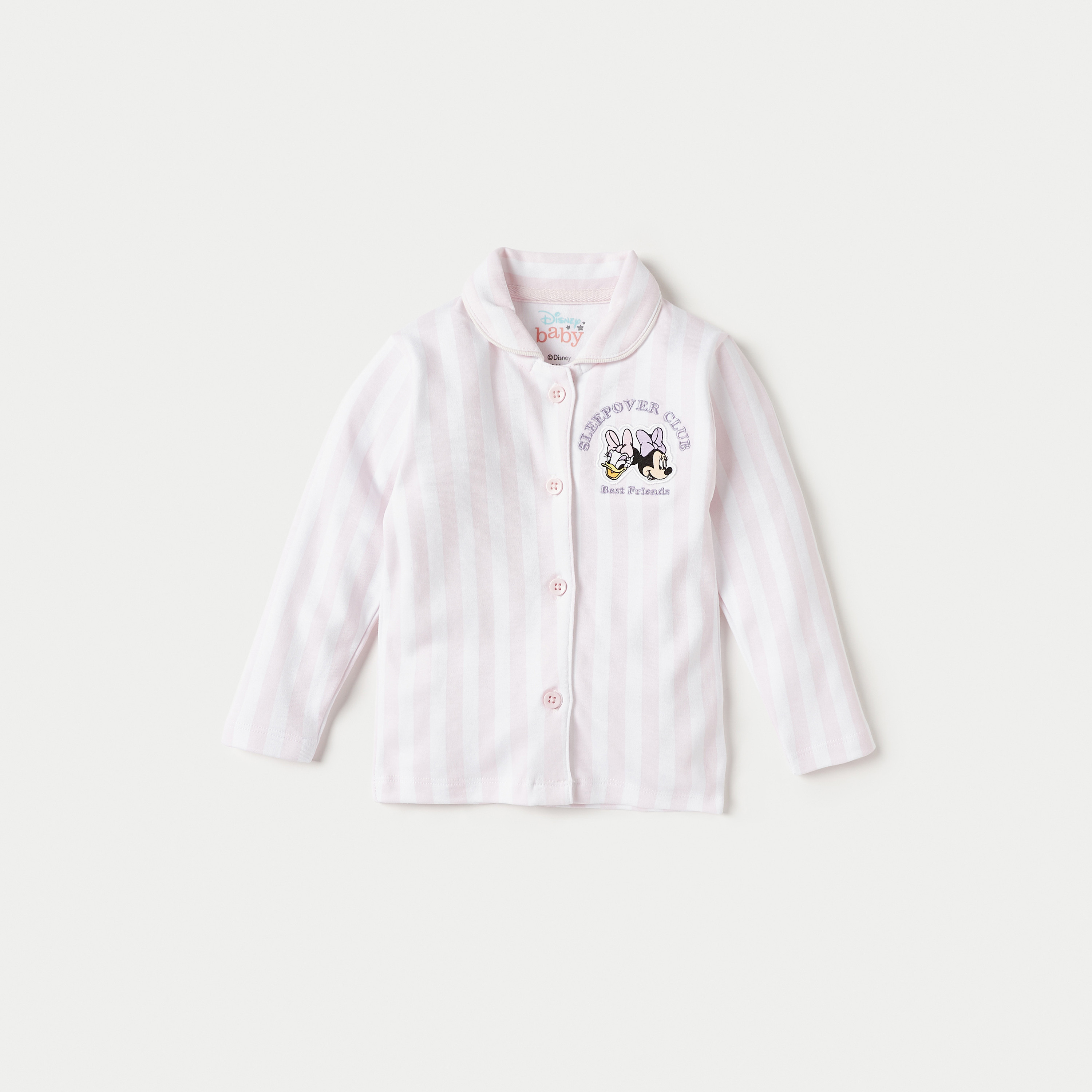 Disney Minnie Mouse and Daisy Duck Applique Shirt and Pyjama Set-baby-girls-clothing-nightwear-pyjamasets-image-2