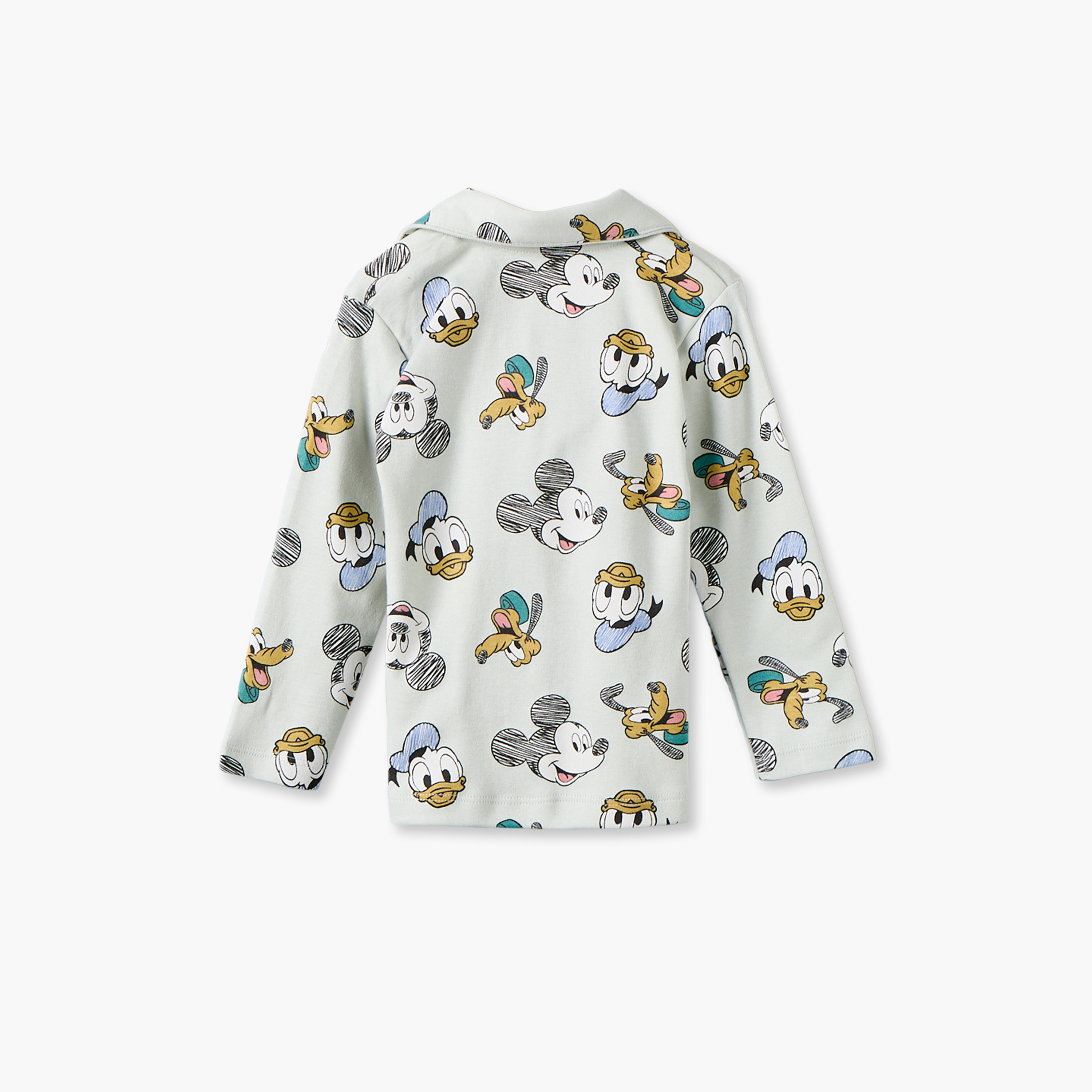 Disney Cotton Collared Long Sleeves Pyjama Set with Mickey Mouse and Friends Print-baby-boys-clothing-nightwear-pyjamasets-image-4