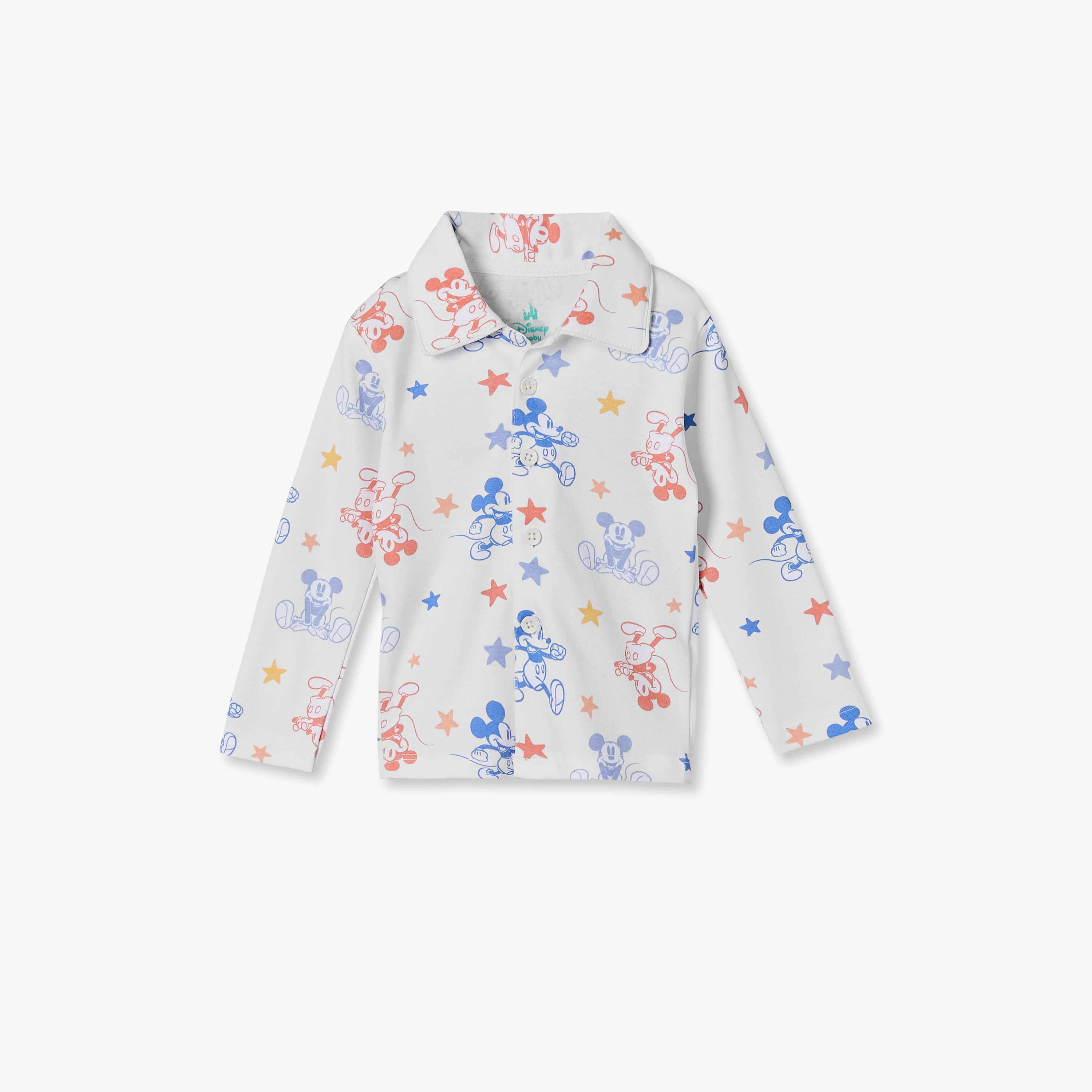 طقم بيجاما قطن بياقة عادية وأكمام طويلة وطبعات من ديزني-baby-boys-clothing-nightwear-pyjamasets-image-3