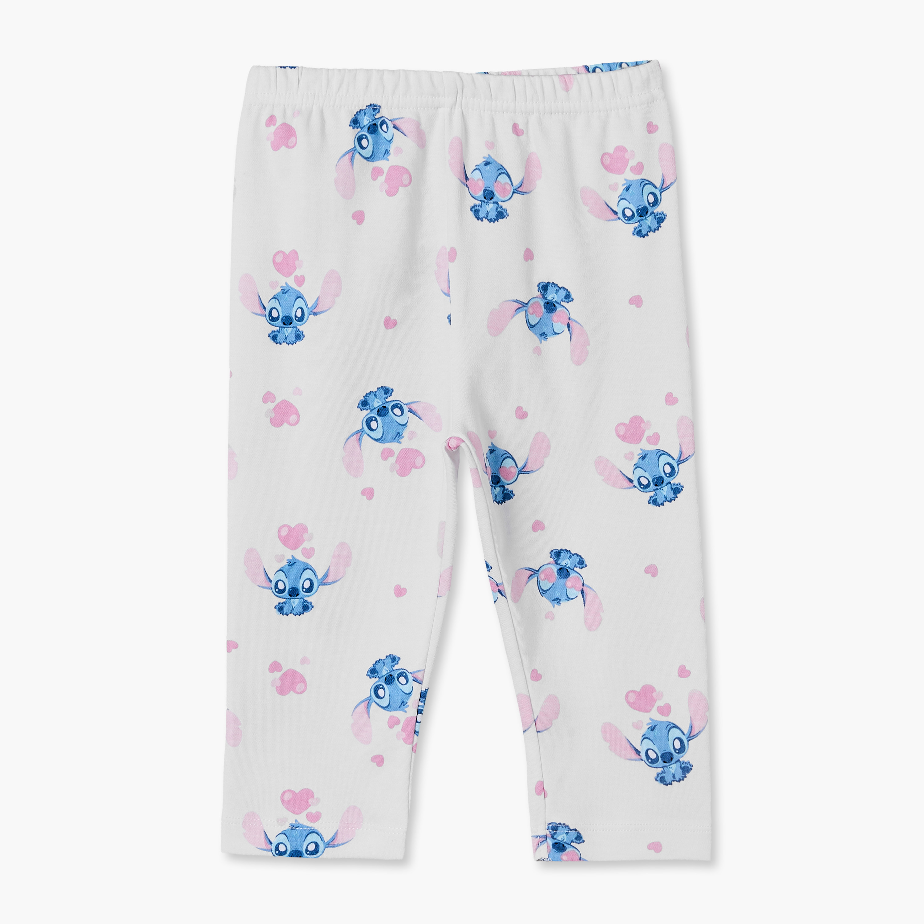 طقم بيجاما بياقة عادية وأكمام طويلة بطبعات ستيتش من جونيورز-baby-girls-clothing-nightwear-pyjamasets-image-3
