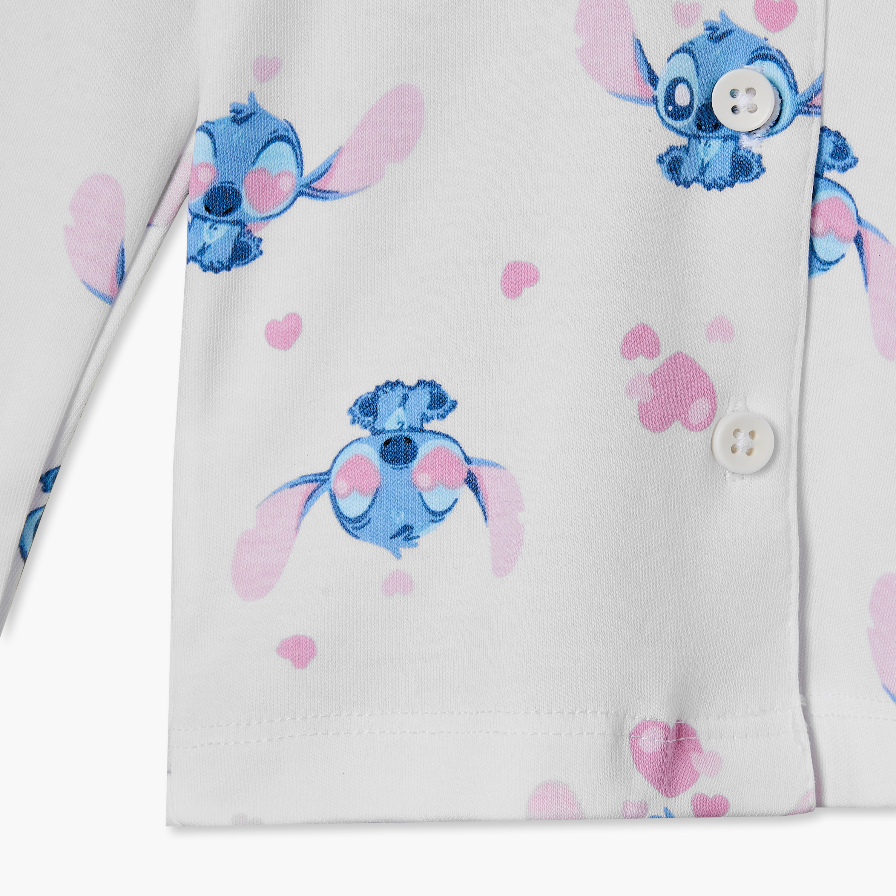 طقم بيجاما بياقة عادية وأكمام طويلة بطبعات ستيتش من جونيورز-baby-girls-clothing-nightwear-pyjamasets-image-7