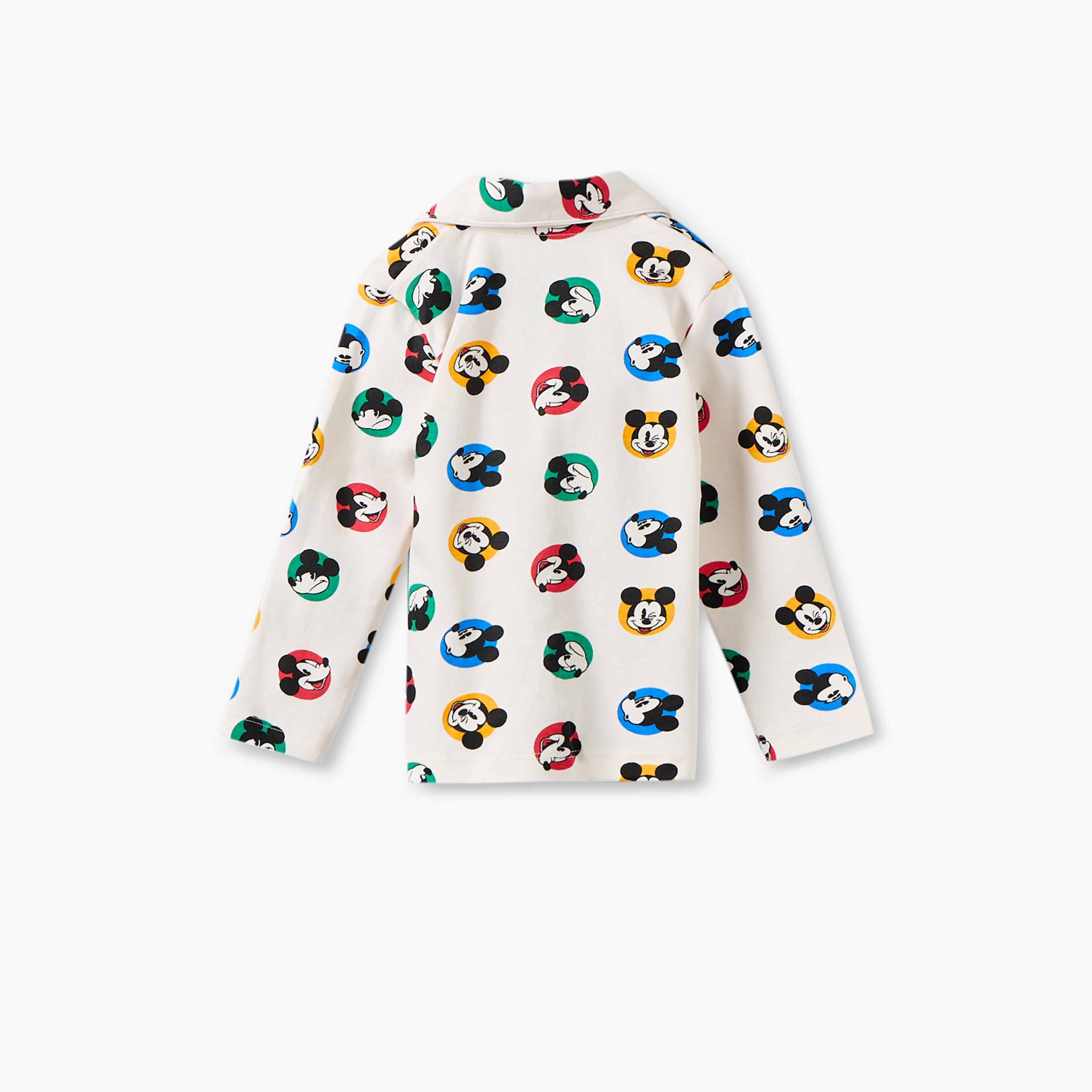 Disney Cotton Collared Long Sleeves Pyjama Set with Mickey Mouse Print-baby-boys-clothing-nightwear-pyjamasets-image-3