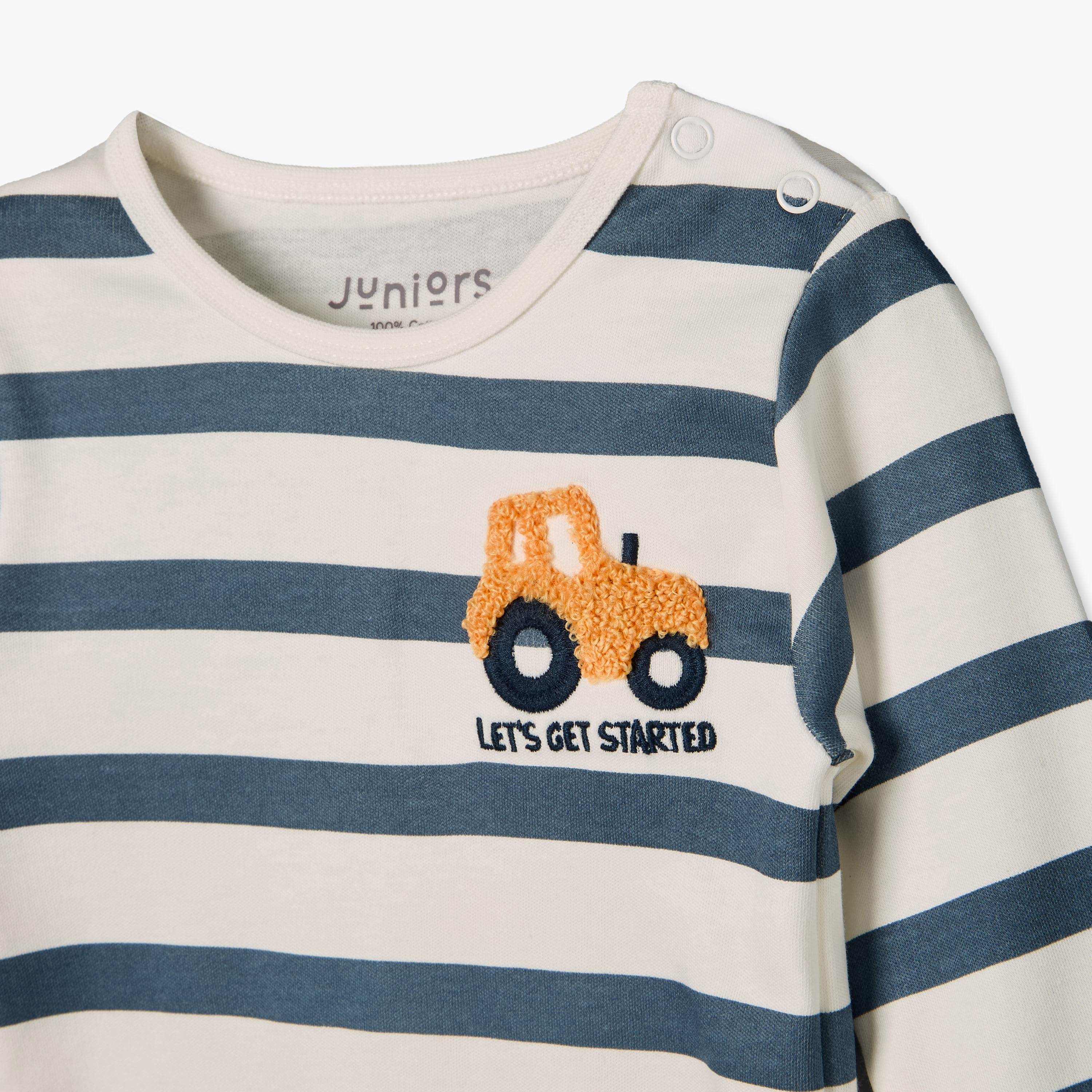 Pack of 2 Juniors Cotton Crew Neck Long Sleeves Pyjama Set with Farm Print-baby-boys-clothing-nightwear-pyjamasets-image-8