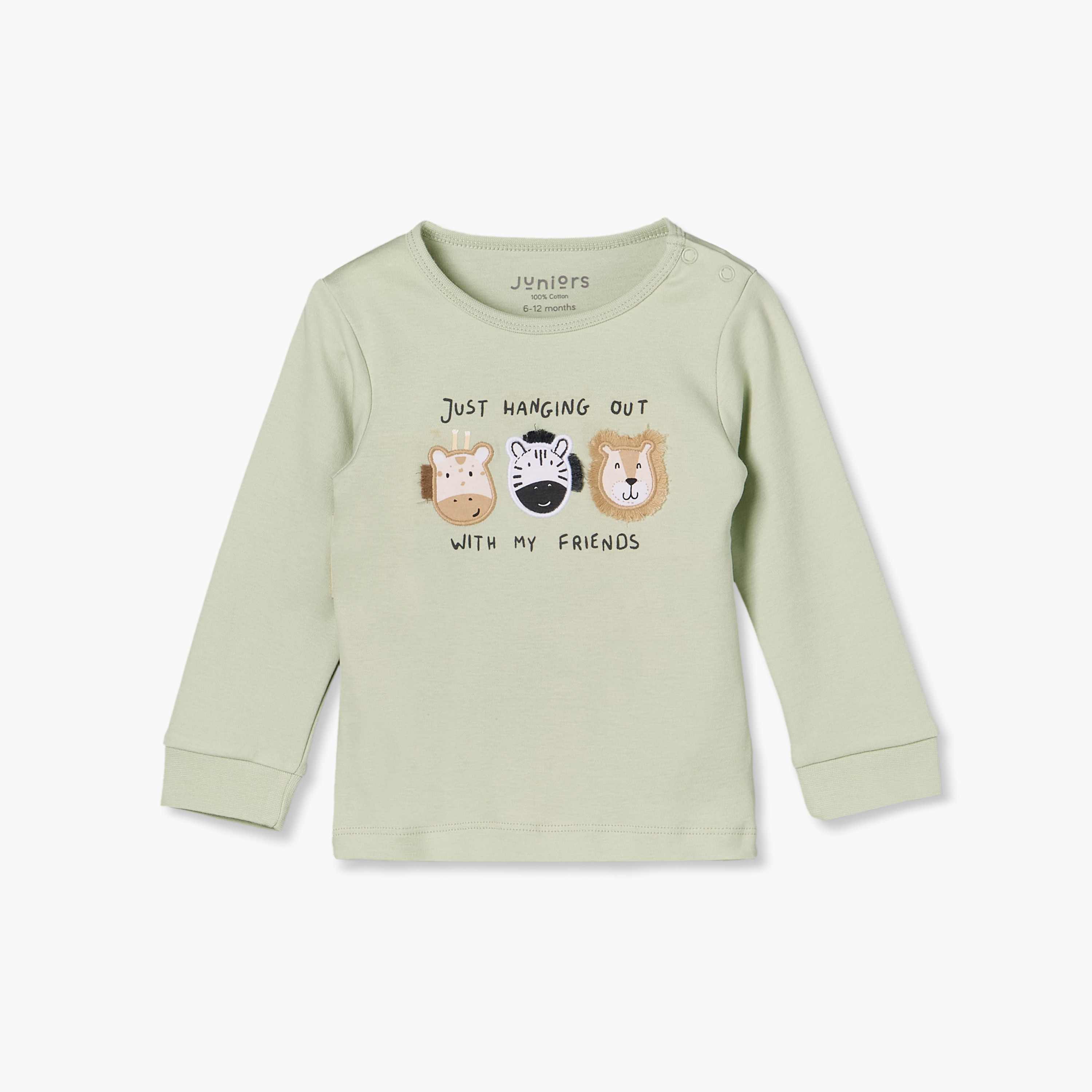 عبوة من 2 طقم بيجاما قطن بياقة ضيقة وأكمام طويلة وأزرار إغلاق كباسة من جونيورز-baby-boys-clothing-nightwear-pyjamasets-image-2