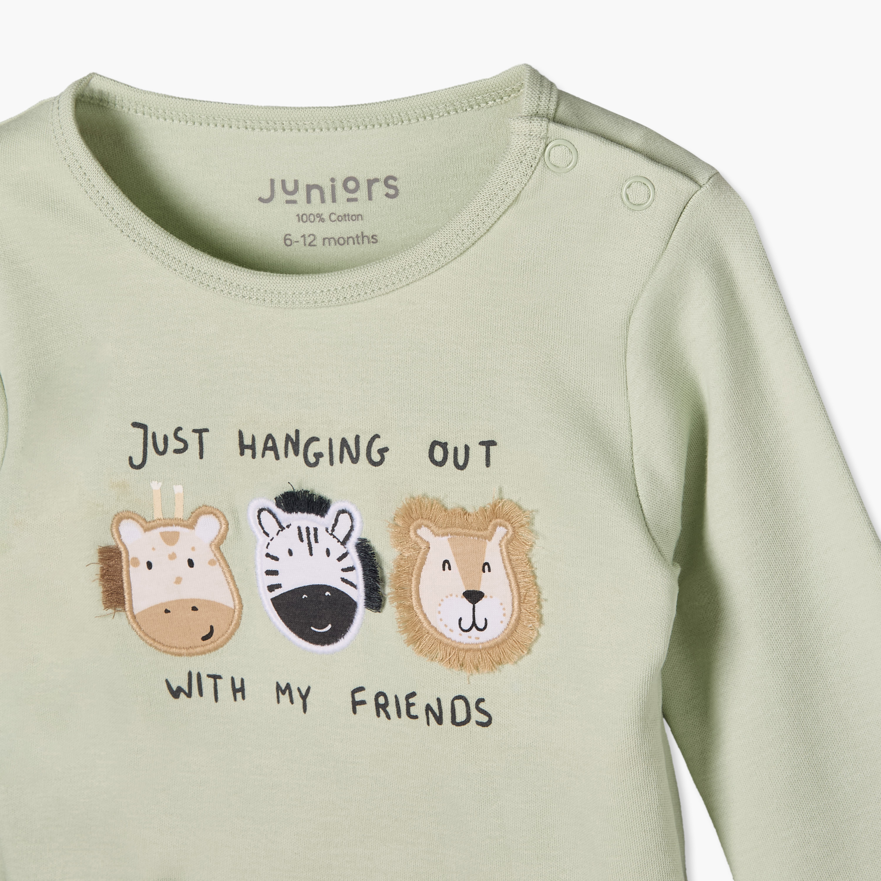 عبوة من 2 طقم بيجاما قطن بياقة ضيقة وأكمام طويلة وأزرار إغلاق كباسة من جونيورز-baby-boys-clothing-nightwear-pyjamasets-image-8