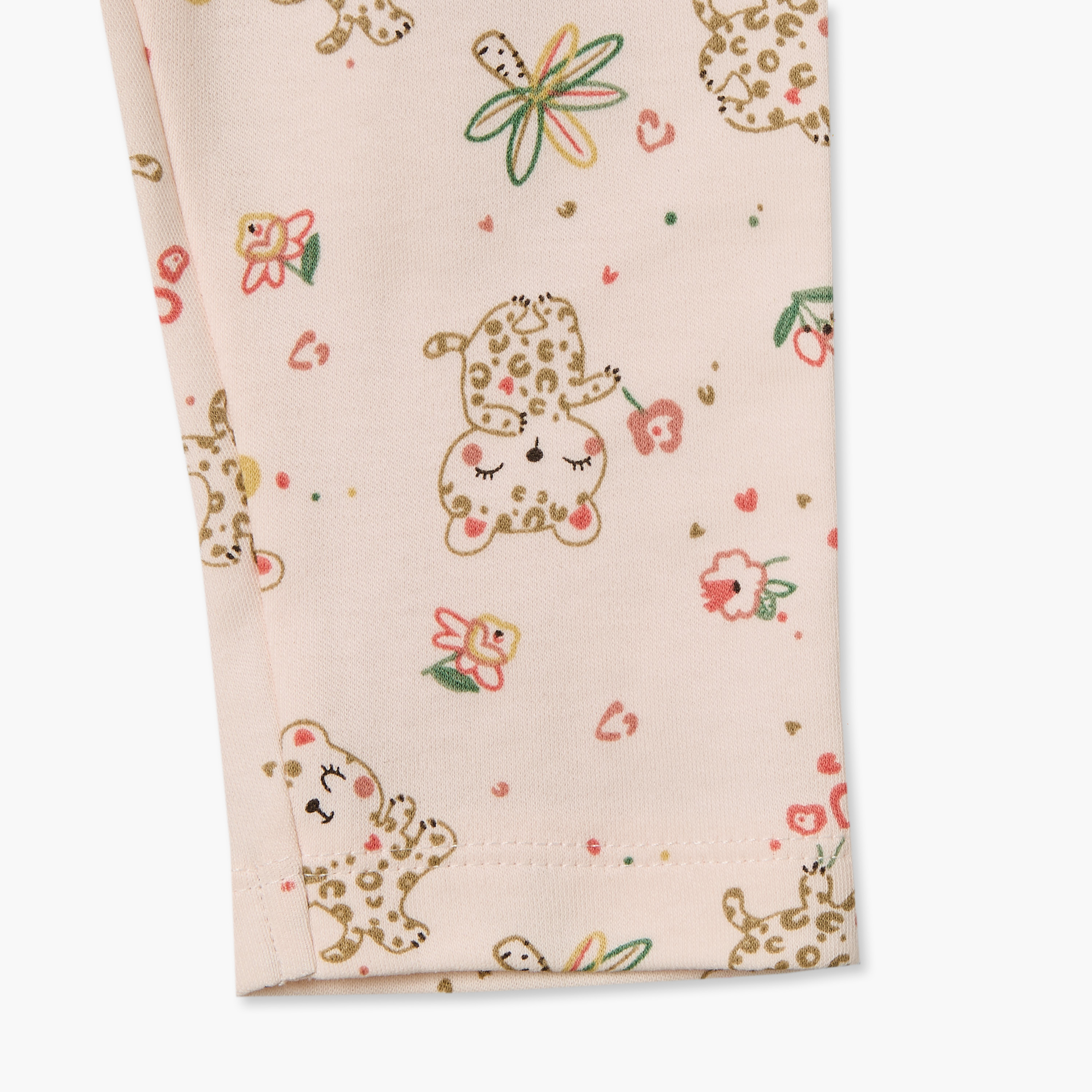 طقم بيجاما قطن بياقة ضيقة وأكمام طويلة بطبعات قطط من جونيورز - عبوة من قطعتين-baby-girls-clothing-nightwear-pyjamasets-image-11