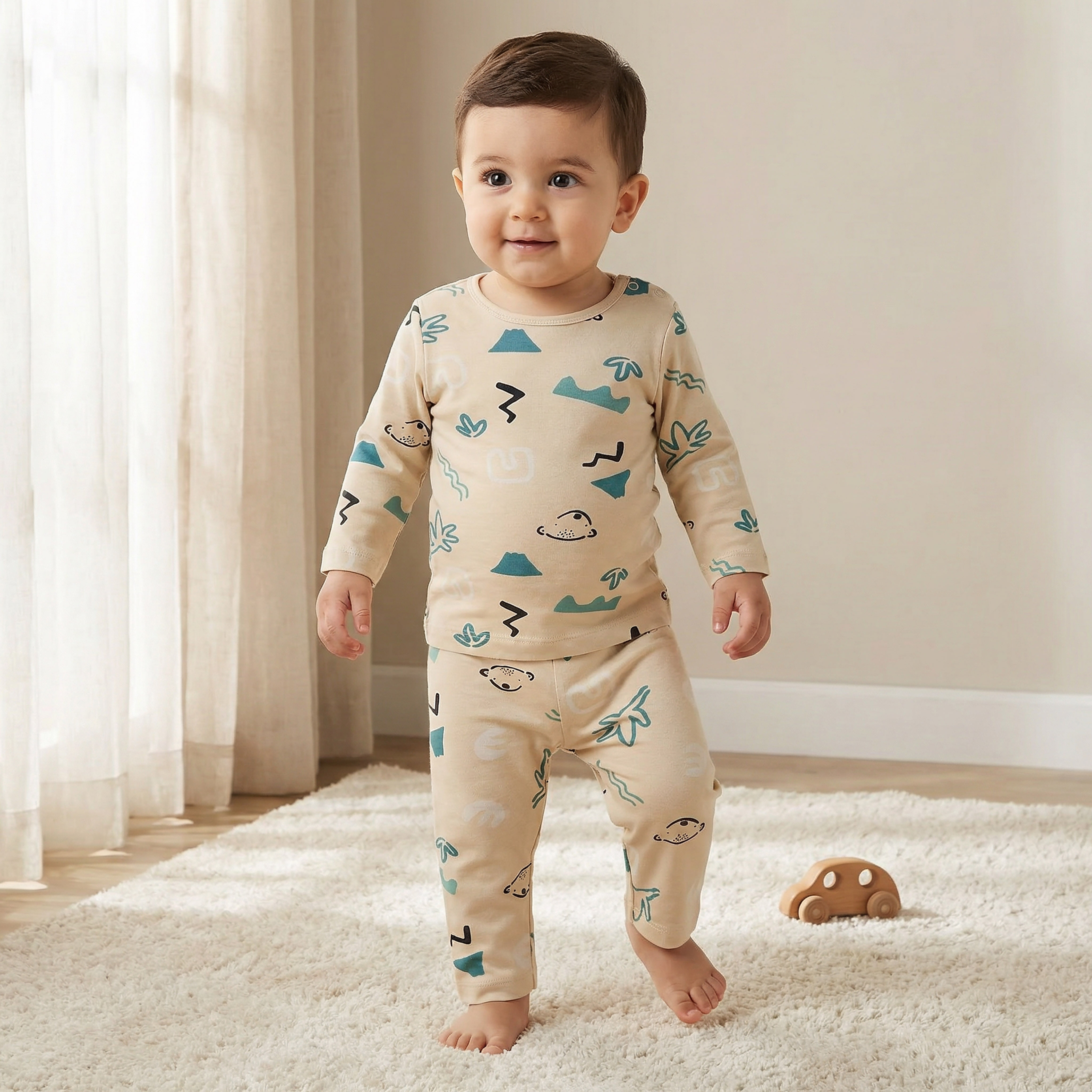 Juniors Pyjama Set with Graphic Print - Cotton - Long Sleeves-baby-boys-clothing-nightwear-pyjamasets-image-1