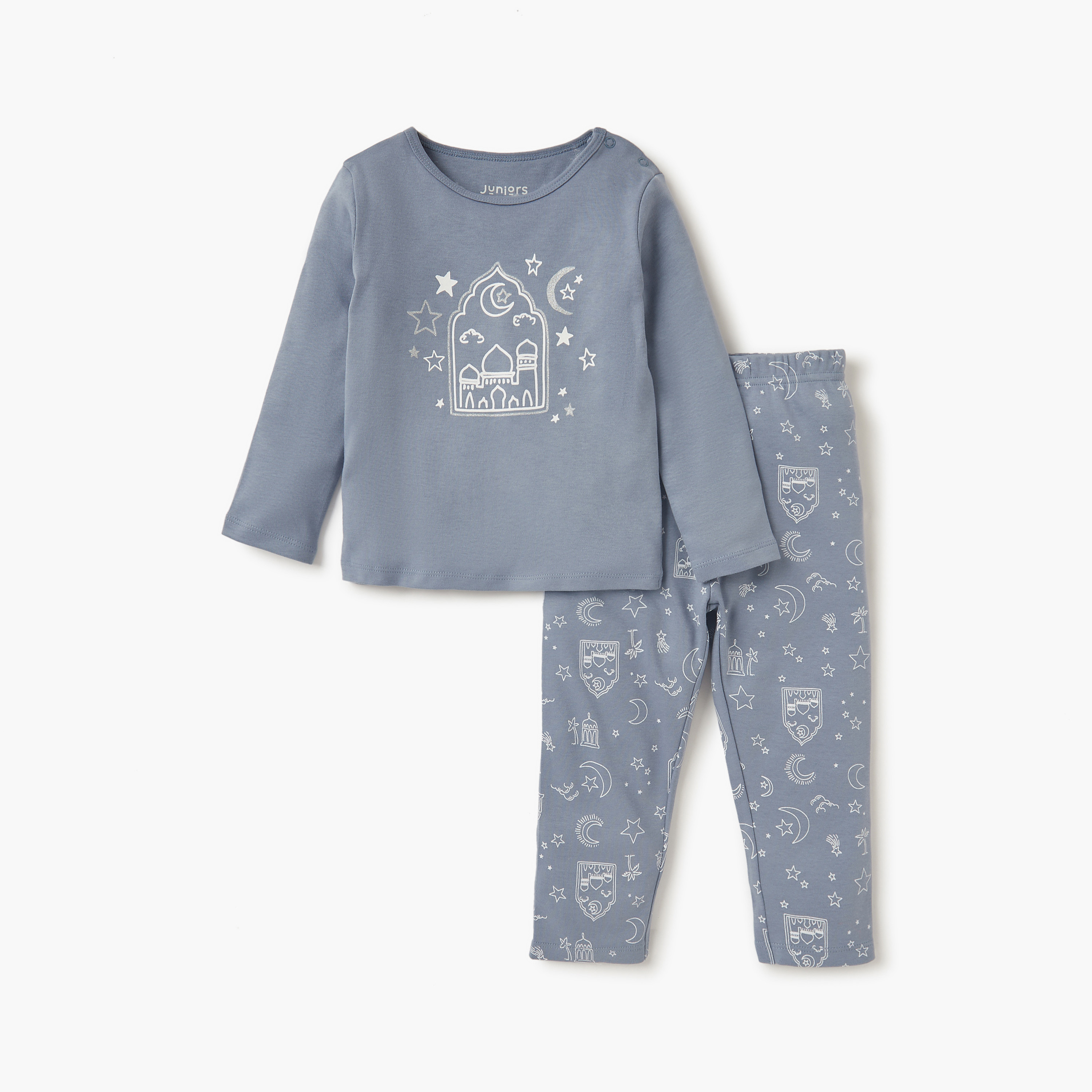 Juniors Graphic Print T-shirt and Pyjama Set-baby-boys-clothing-nightwear-pyjamasets-image-1