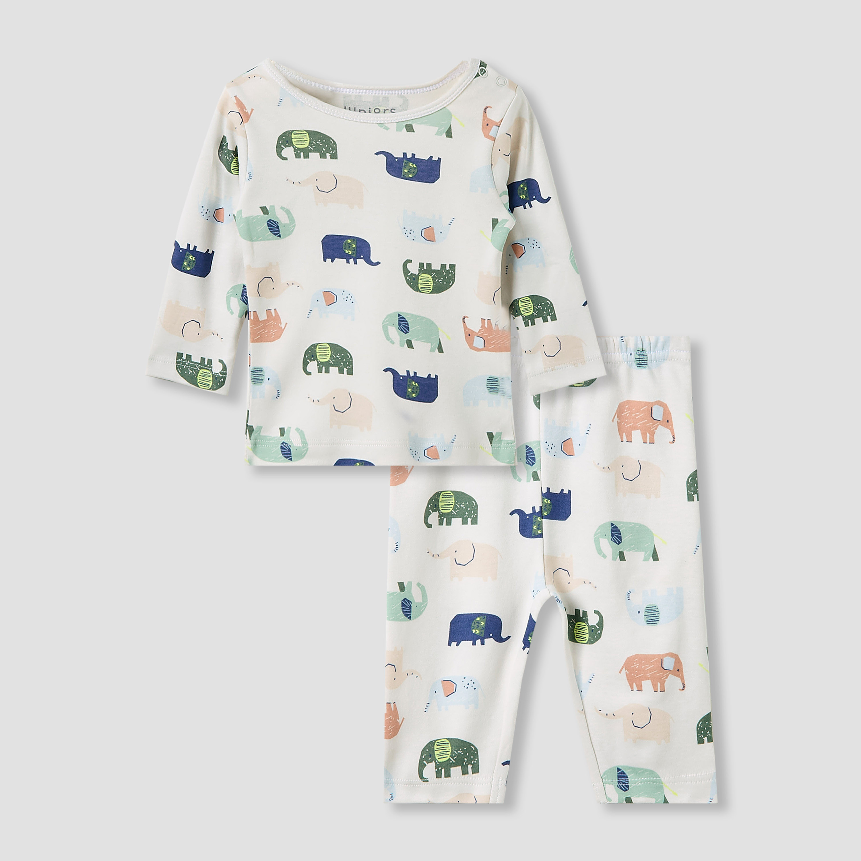 Juniors Pyjama Set with Elephant Print - Cotton - Long Sleeves-baby-boys-clothing-nightwear-pyjamasets-image-1