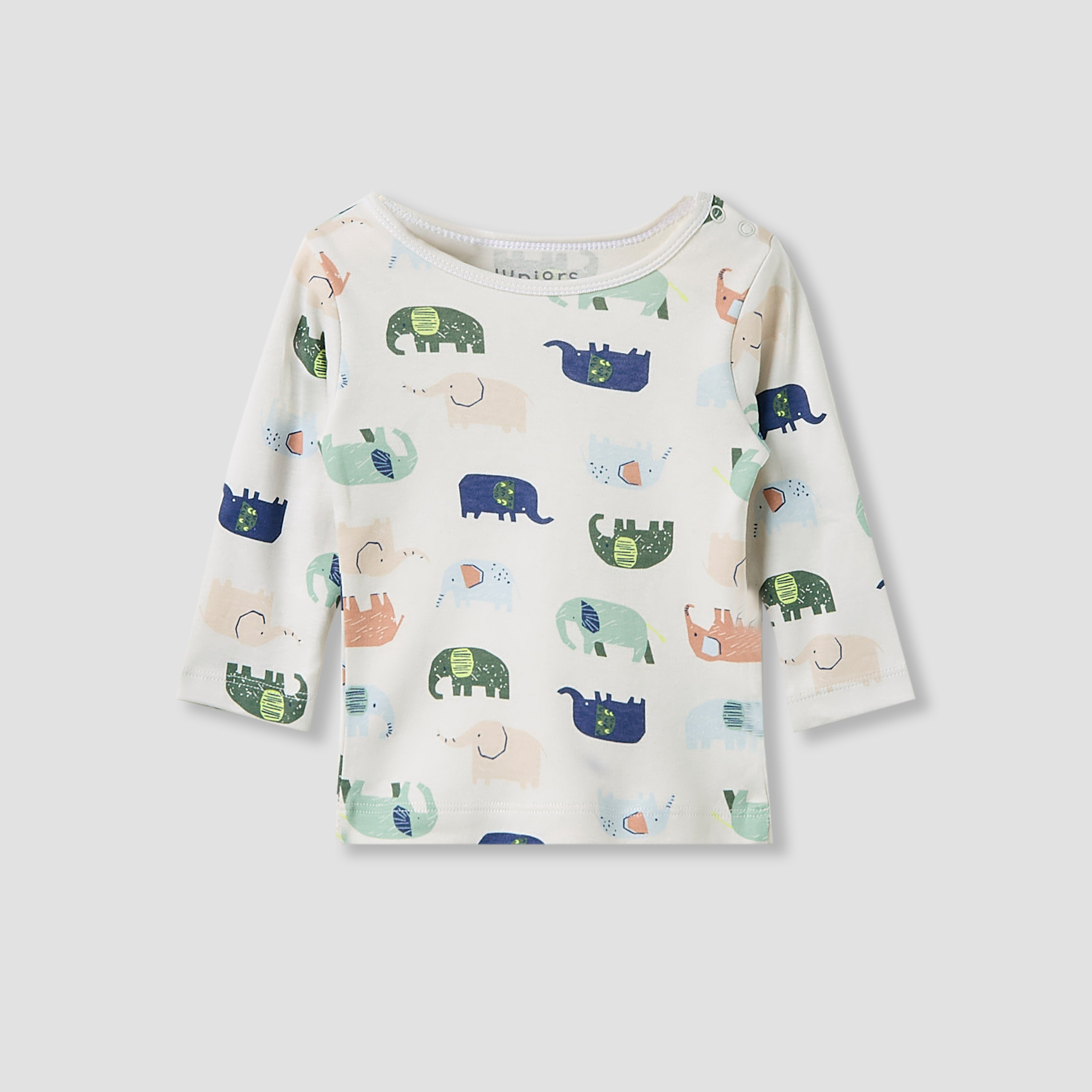 Juniors Pyjama Set with Elephant Print - Cotton - Long Sleeves-baby-boys-clothing-nightwear-pyjamasets-image-2