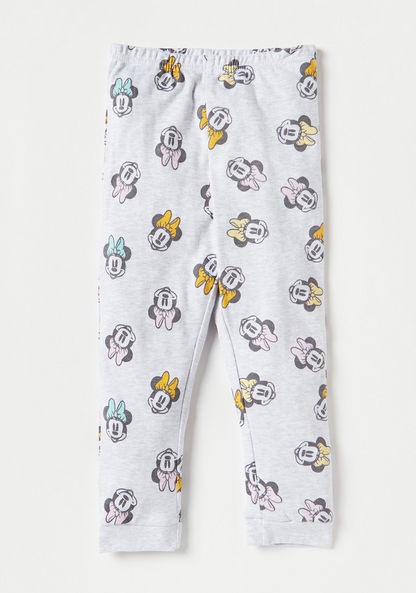 Minnie Mouse Print Long Sleeve T-shirt and Pyjama Set-Pyjama Sets-image-2