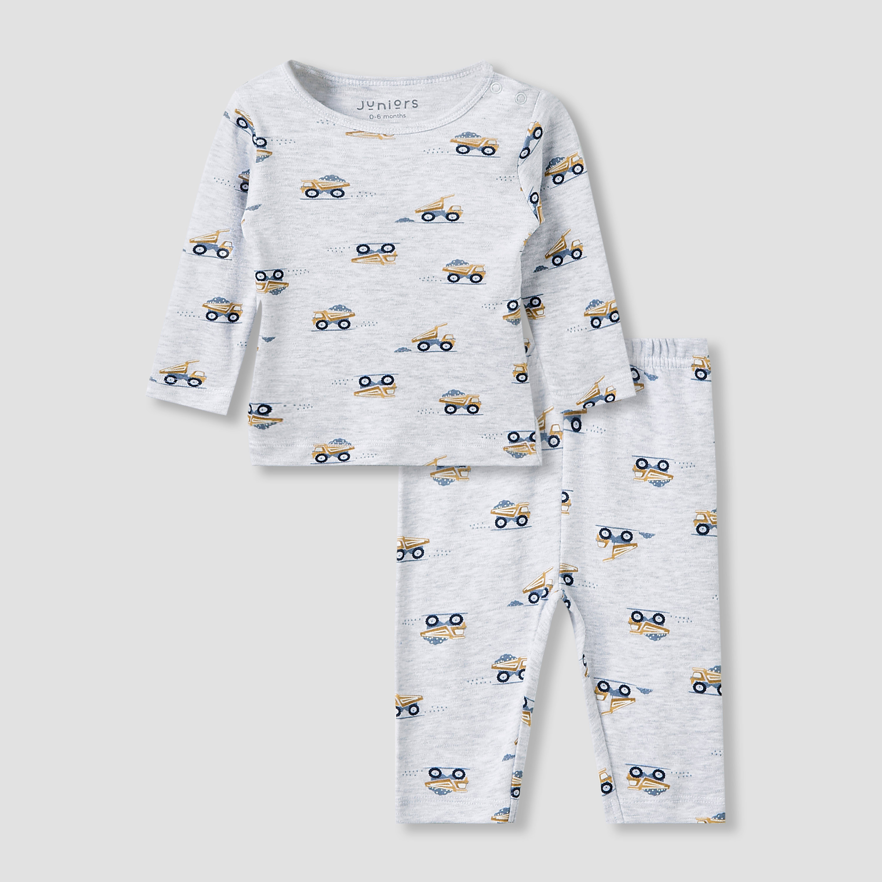 Juniors Pyjama Set with Truck Print - Cotton - Long Sleeves-baby-boys-clothing-nightwear-pyjamasets-image-1