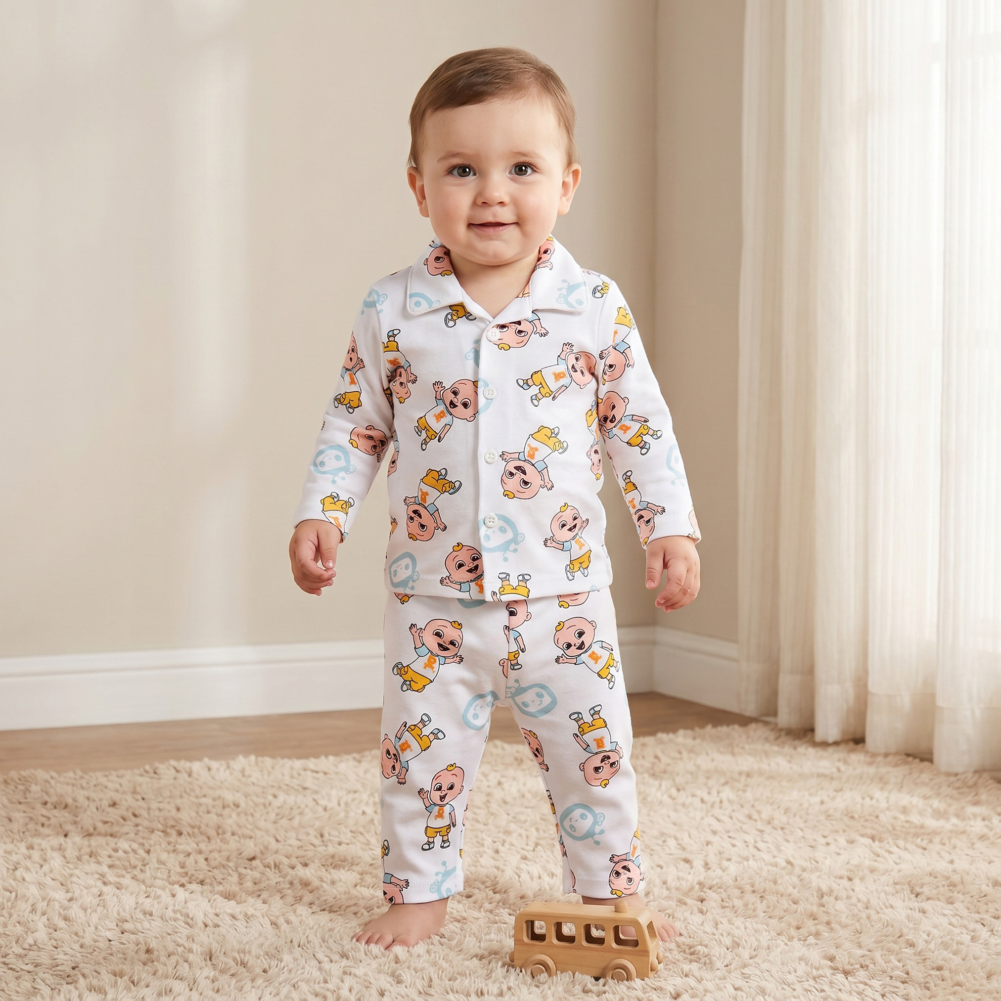 طقم بيجاما قطن بياقة عادية وأكمام وطبعات من ديزني-baby-boys-clothing-nightwear-pyjamasets-image-1