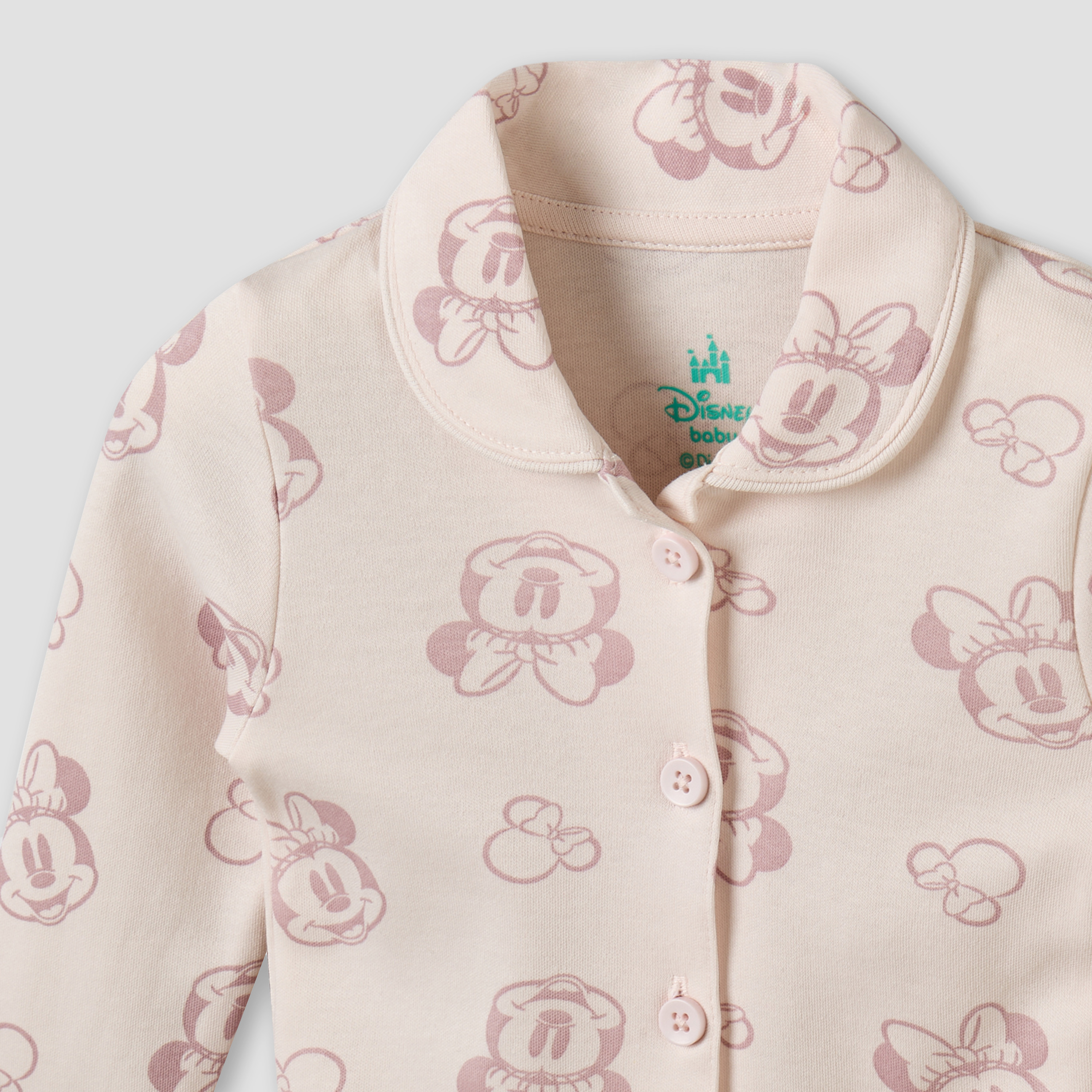 طقم بيجاما قطن بطبعات ميني ماوس وياقة عادية وأكمام طويلة من ديزني-baby-girls-clothing-nightwear-pyjamasets-image-7