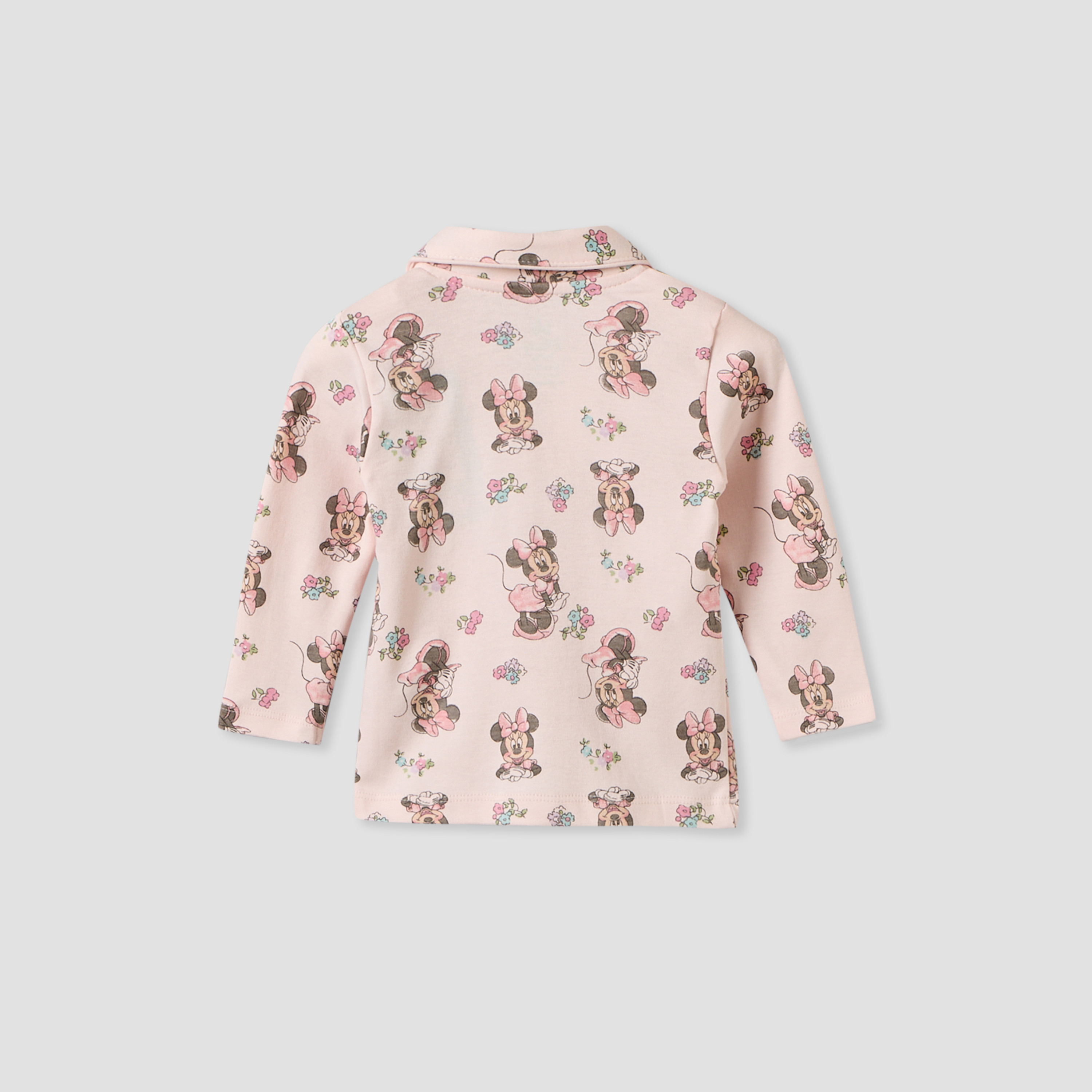 Disney Cotton Collared Long Sleeves Pyjama Set with Minnie Mouse Print-baby-girls-clothing-nightwear-pyjamasets-image-5
