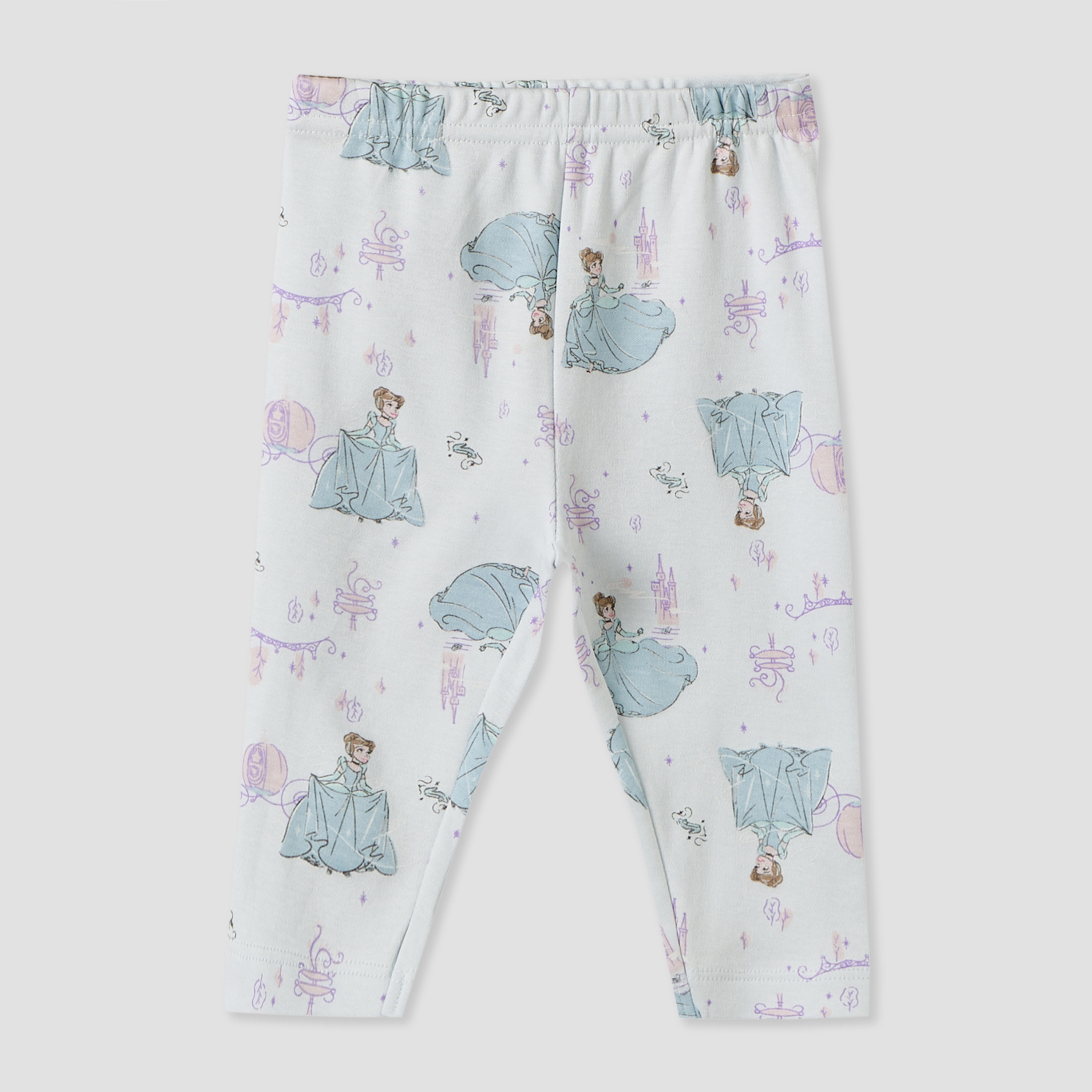 طقم بيجاما قطن بياقة عادية وأكمام طويلة وطبعات سندريلا من ديزني-baby-girls-clothing-nightwear-pyjamasets-image-3
