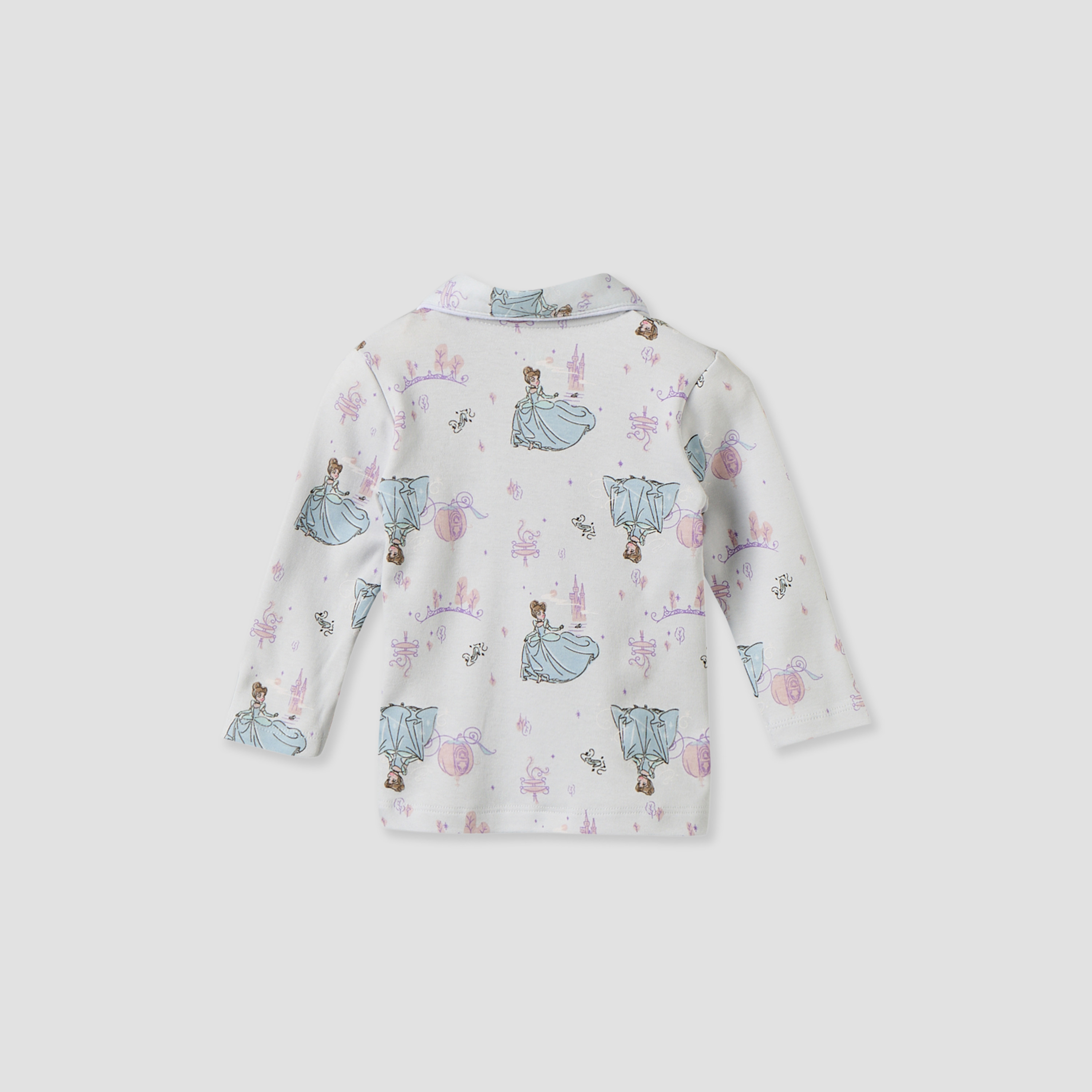 طقم بيجاما قطن بياقة عادية وأكمام طويلة وطبعات سندريلا من ديزني-baby-girls-clothing-nightwear-pyjamasets-image-4