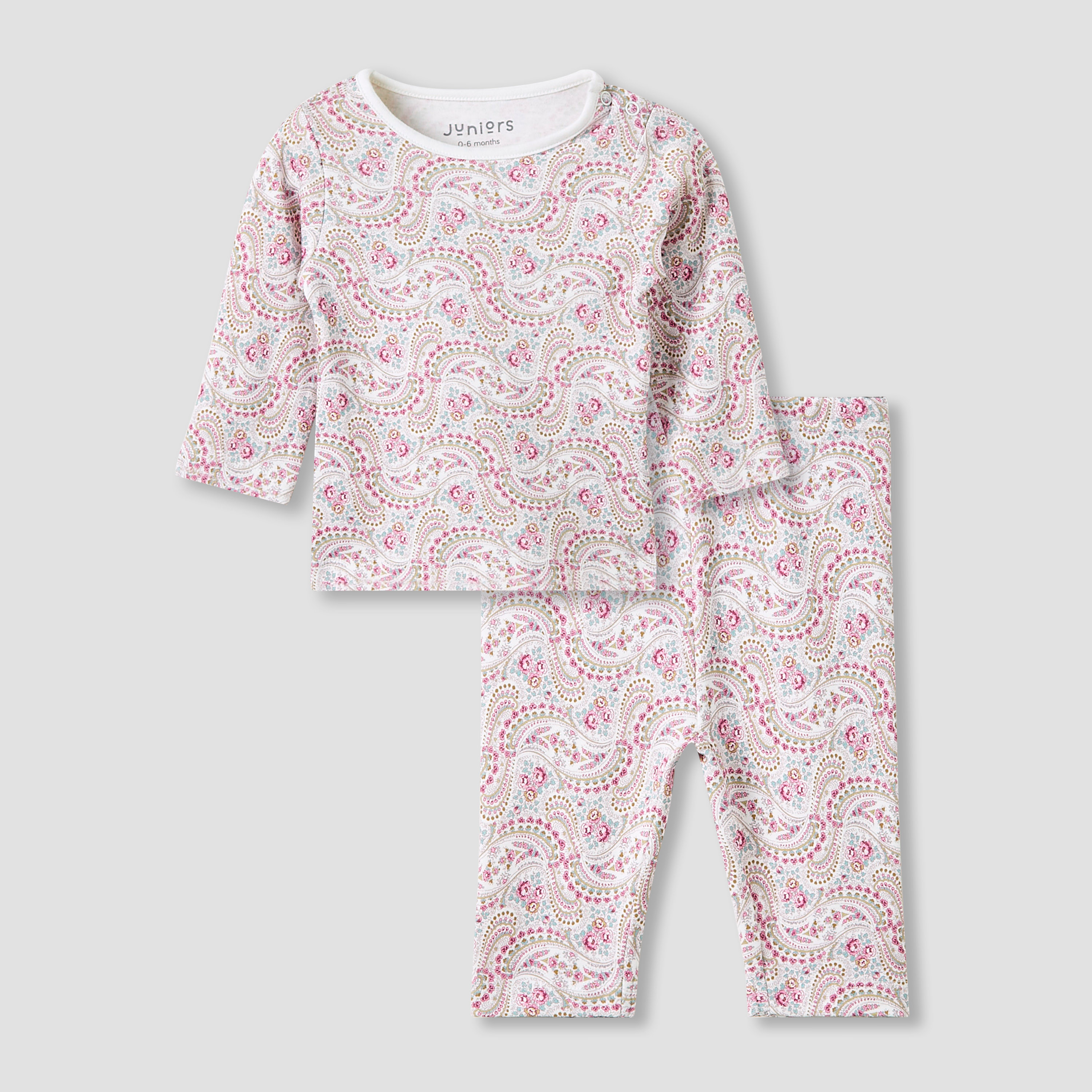 Juniors Pyjama Set with Floral Print - Cotton - Long Sleeves-baby-girls-clothing-nightwear-pyjamasets-image-2