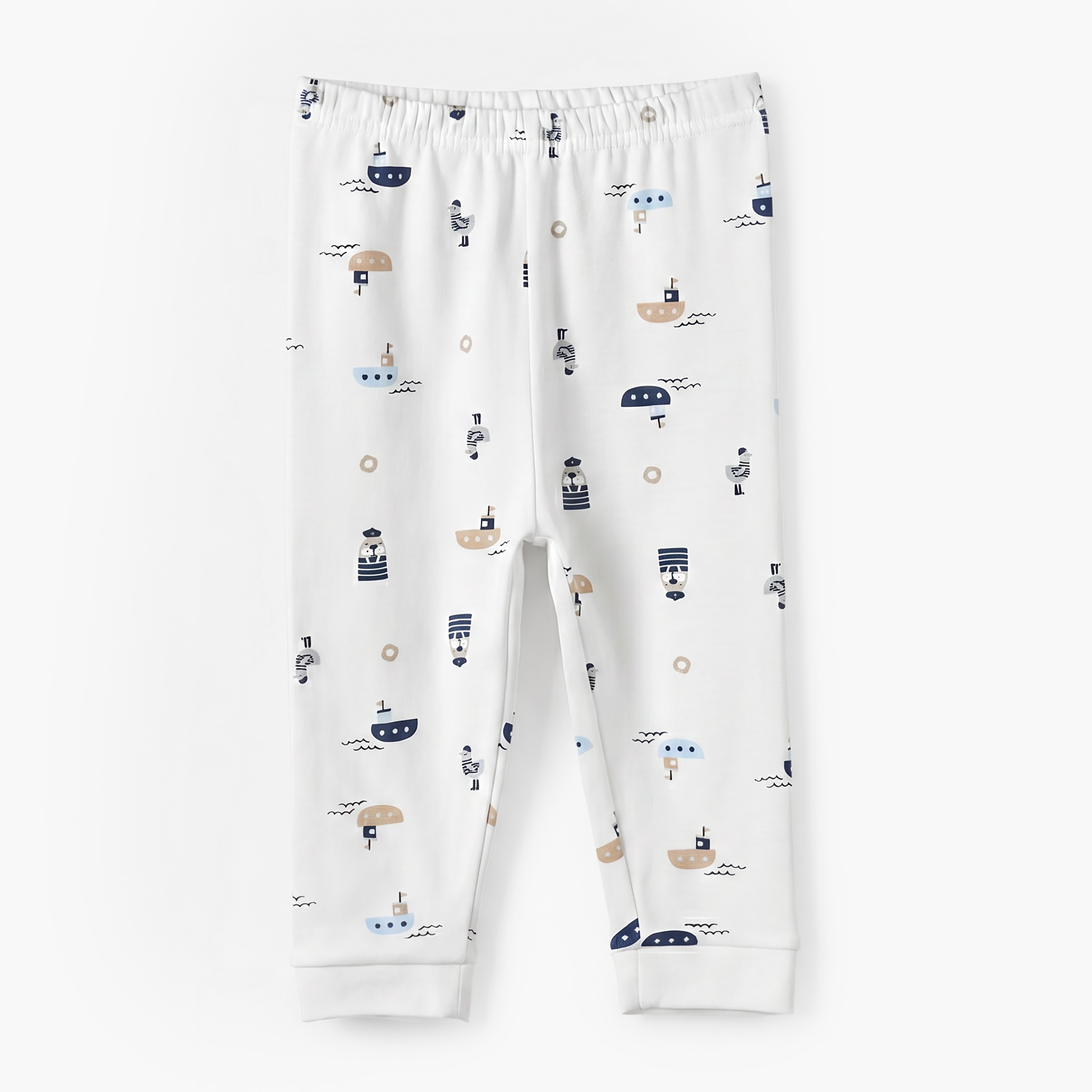 Pack of 3 Juniors Crew Neck Long Sleeves Pyjama Set with Nautical Print-baby-boys-clothing-nightwear-pyjamasets-image-10