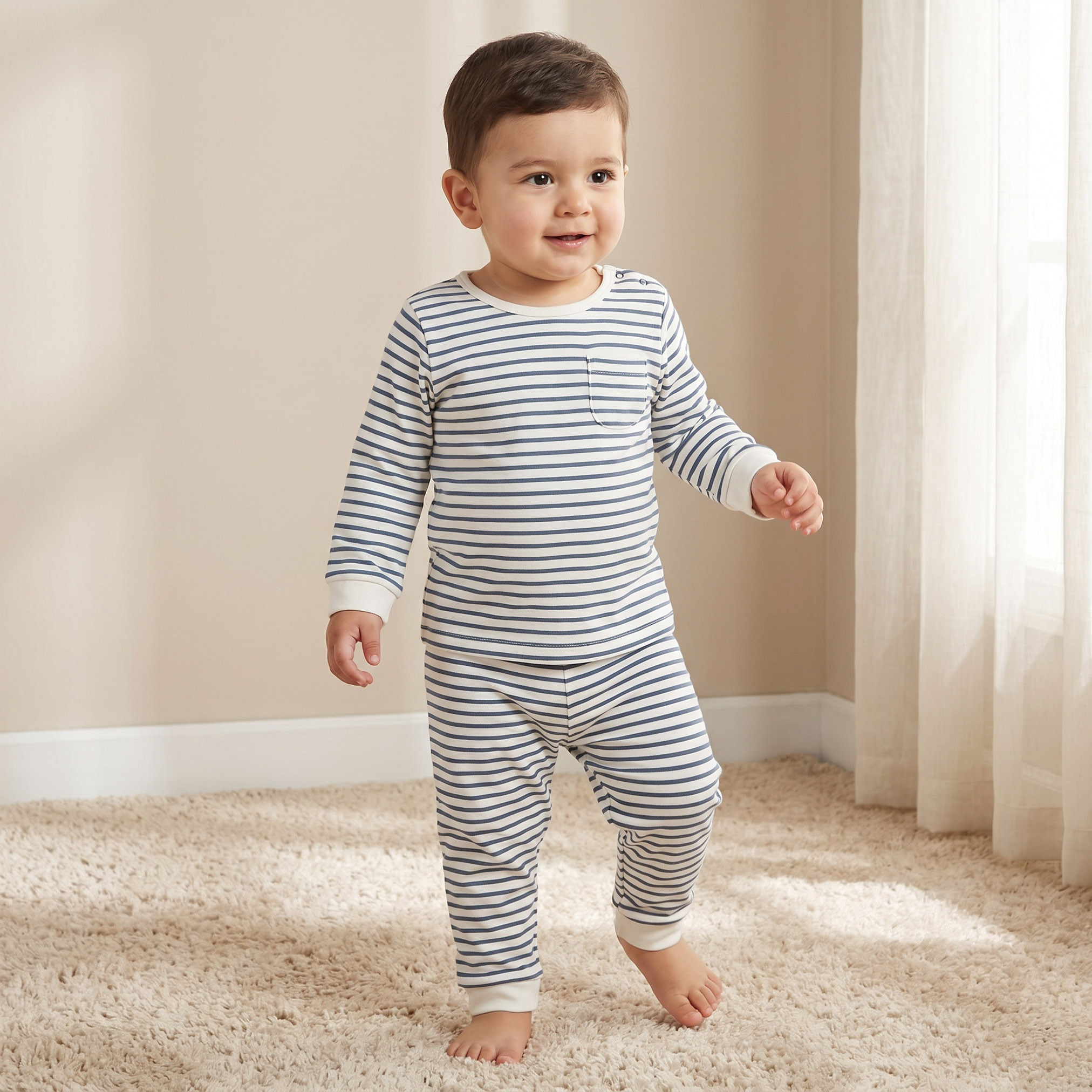 Pack of 3 Juniors Crew Neck Long Sleeves Pyjama Set with Nautical Print-baby-boys-clothing-nightwear-pyjamasets-image-2
