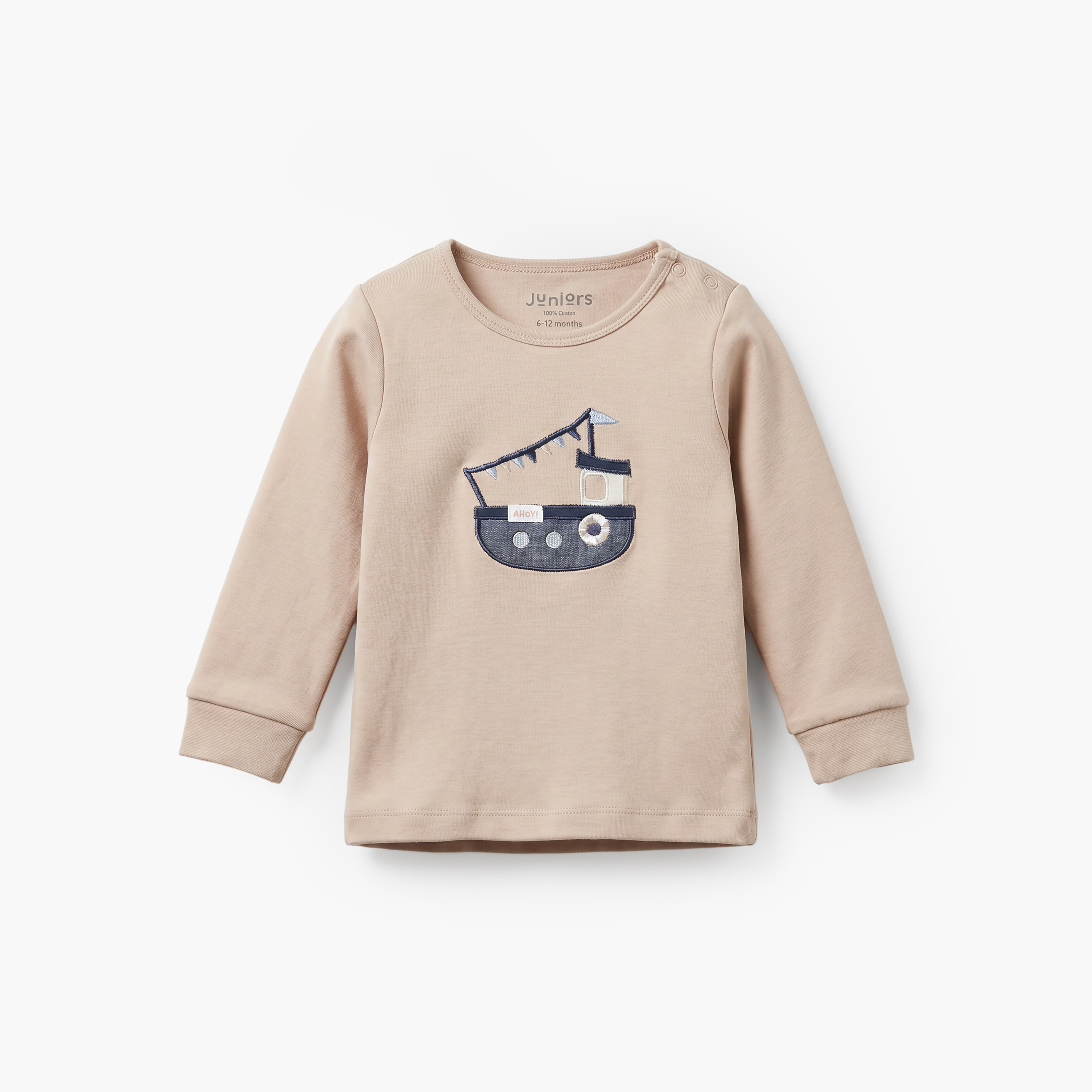Pack of 3 Juniors Crew Neck Long Sleeves Pyjama Set with Nautical Print-baby-boys-clothing-nightwear-pyjamasets-image-3