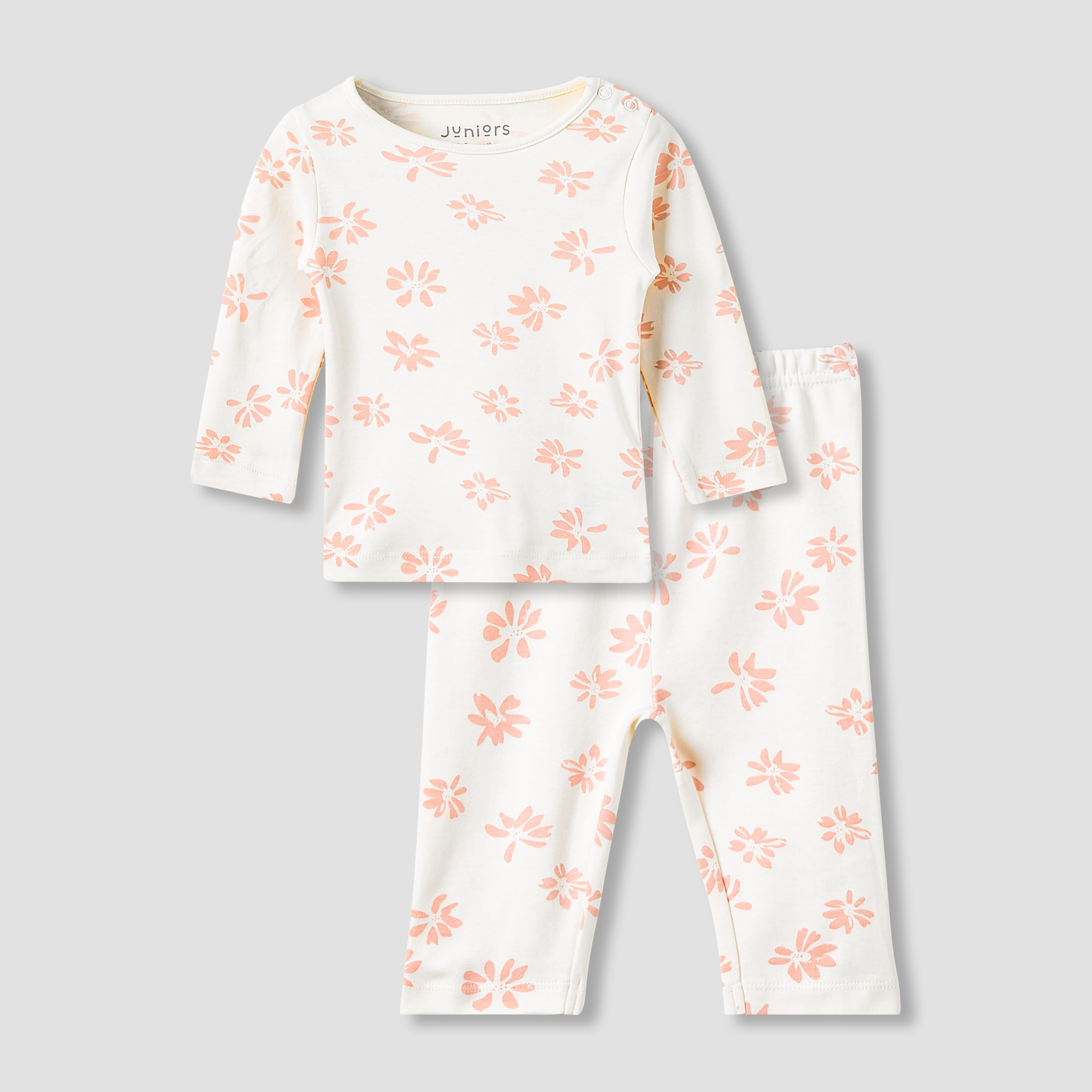 Juniors Pyjama Set with Floral Print - Cotton - Long Sleeves-baby-girls-clothing-nightwear-pyjamasets-image-2