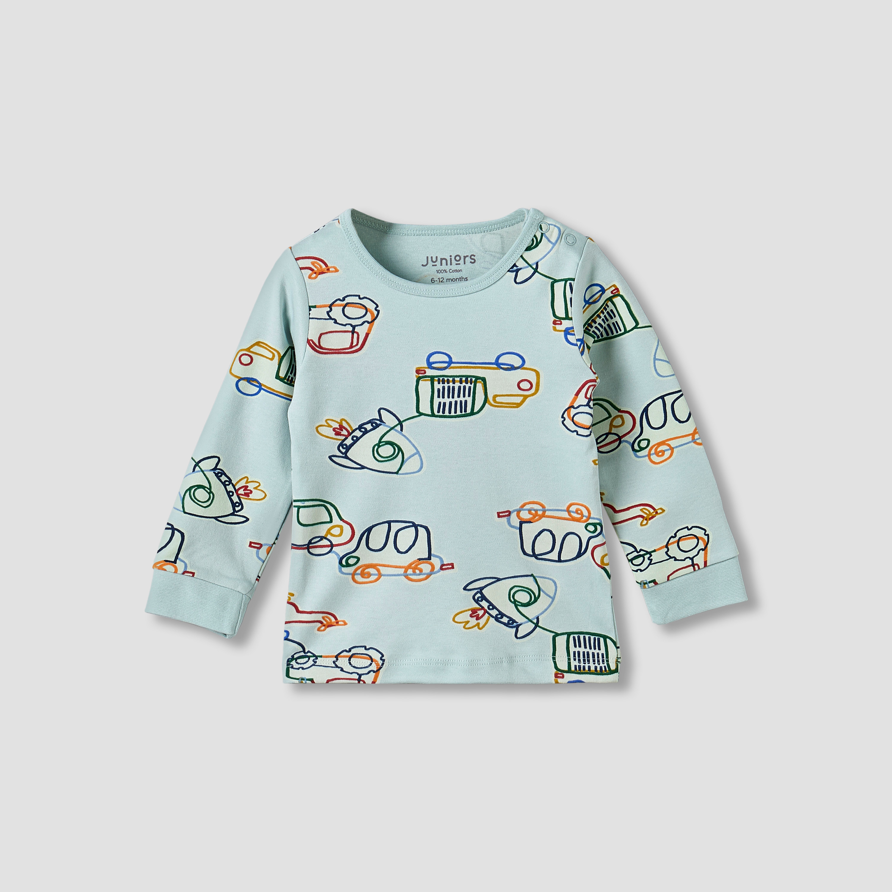 Pack of 3 Juniors Cotton Round Neck Long Sleeve Pyjama Set with Snap Button Closure-baby-boys-clothing-nightwear-pyjamasets-image-6