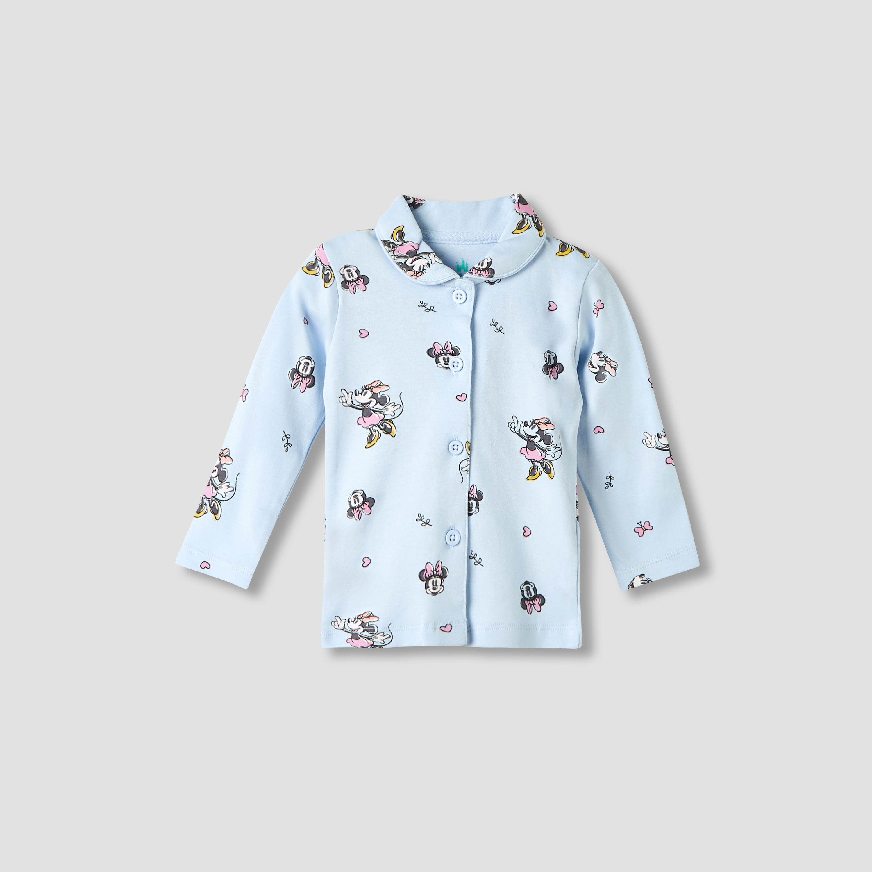 Disney Minnie Mouse Print Shirt and Pyjama Set-baby-girls-clothing-nightwear-pyjamasets-image-2
