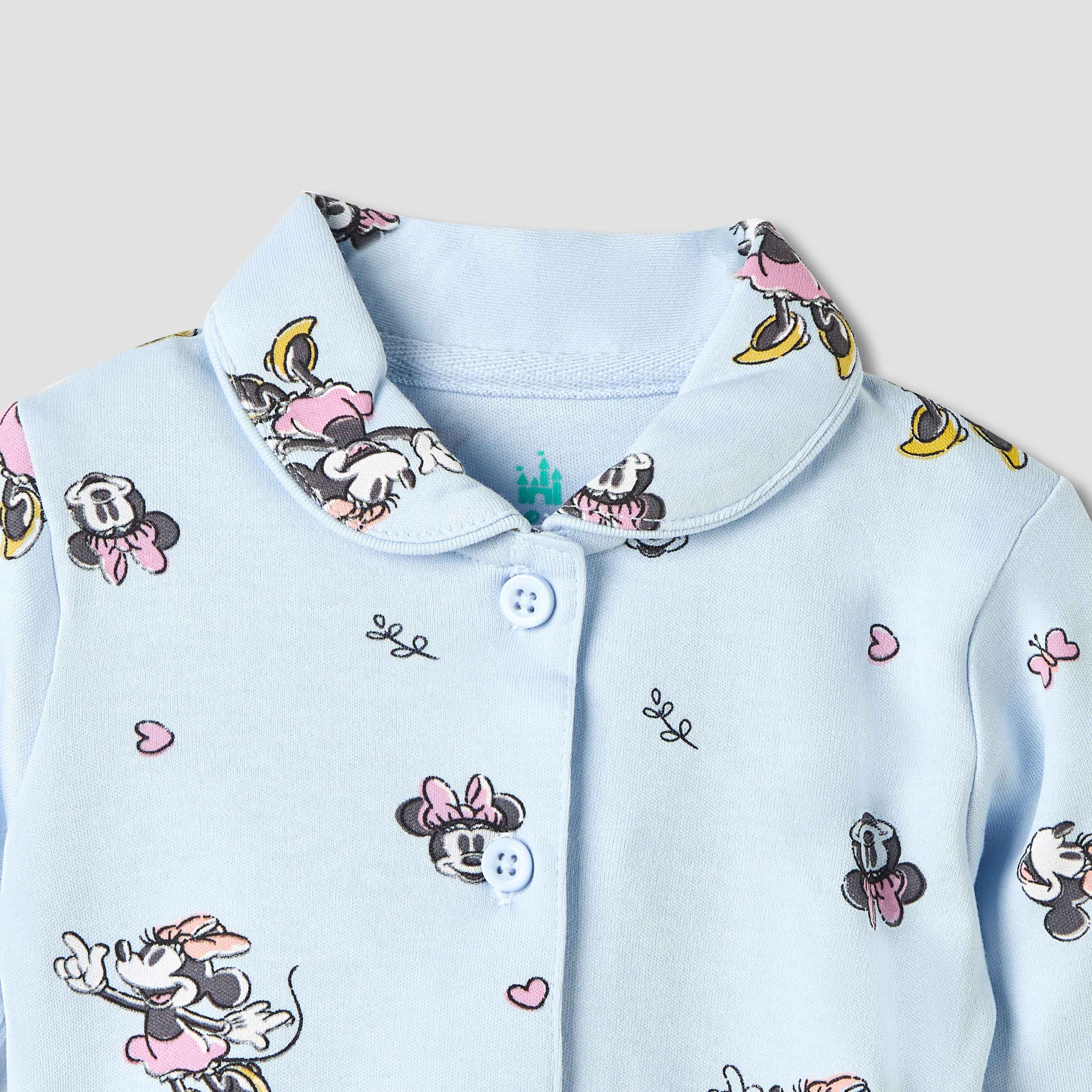 Disney Minnie Mouse Print Shirt and Pyjama Set-baby-girls-clothing-nightwear-pyjamasets-image-4