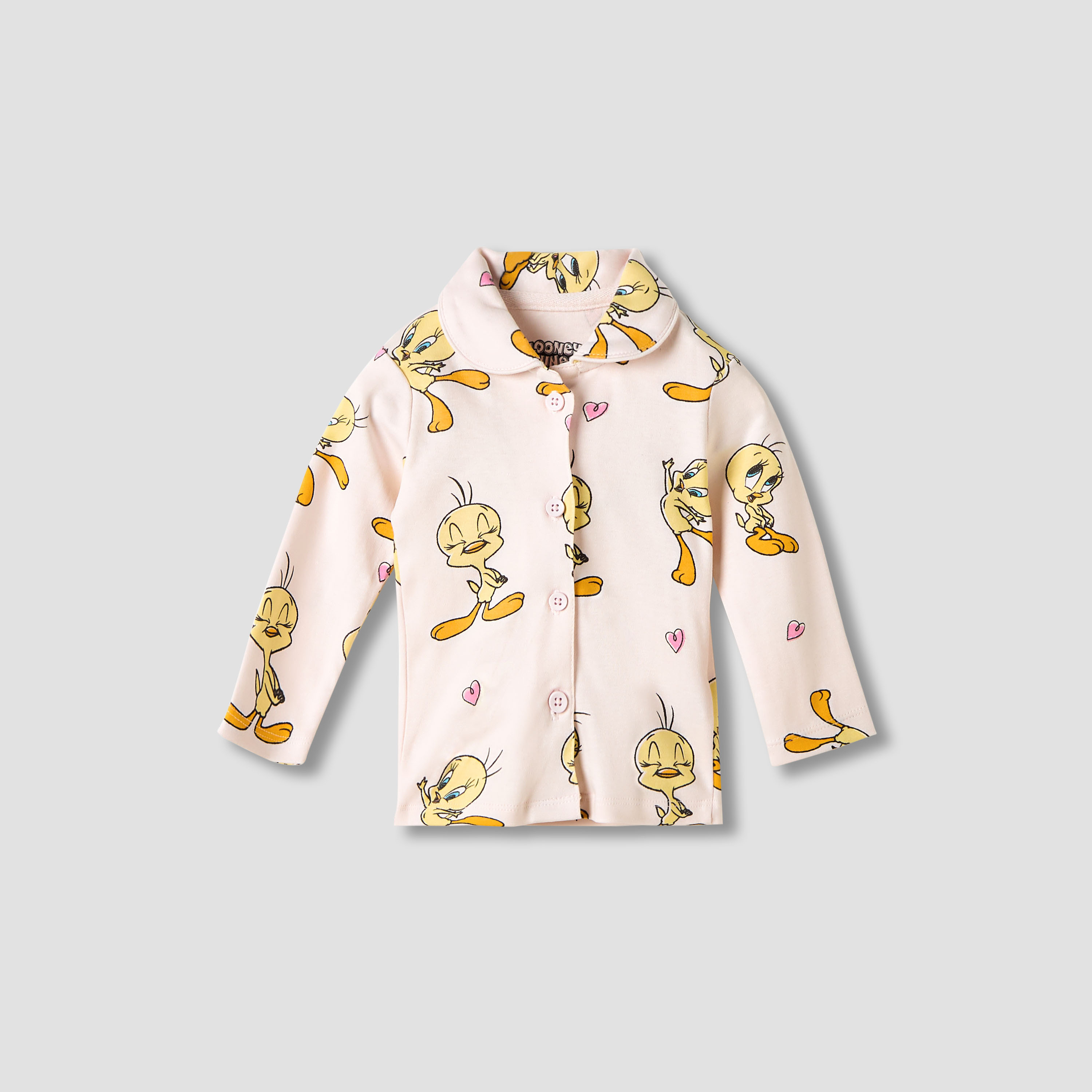 Disney Tweety Print Shirt and Pyjama Set-baby-girls-clothing-nightwear-pyjamasets-image-2