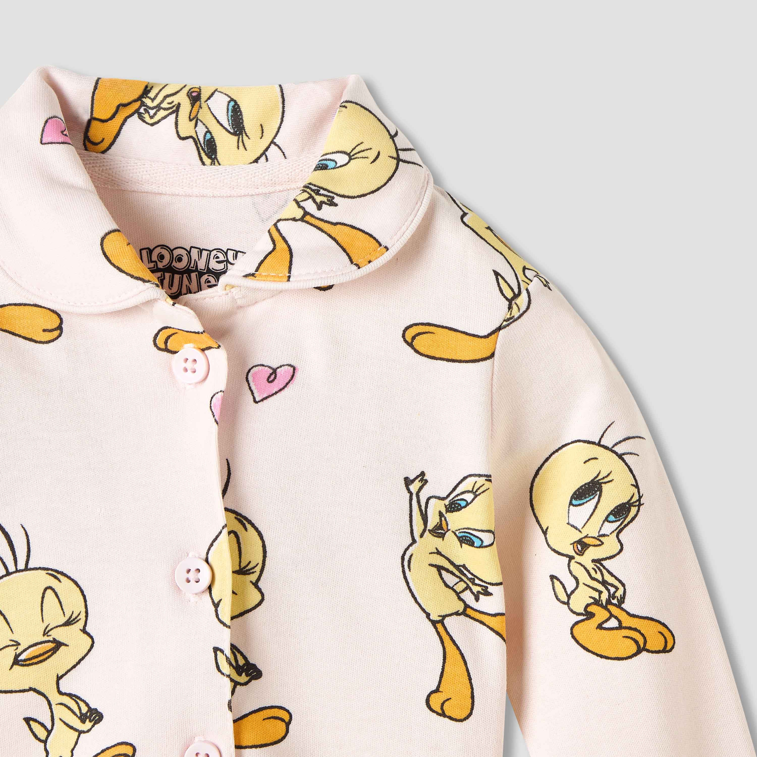 Disney Tweety Print Shirt and Pyjama Set-baby-girls-clothing-nightwear-pyjamasets-image-4