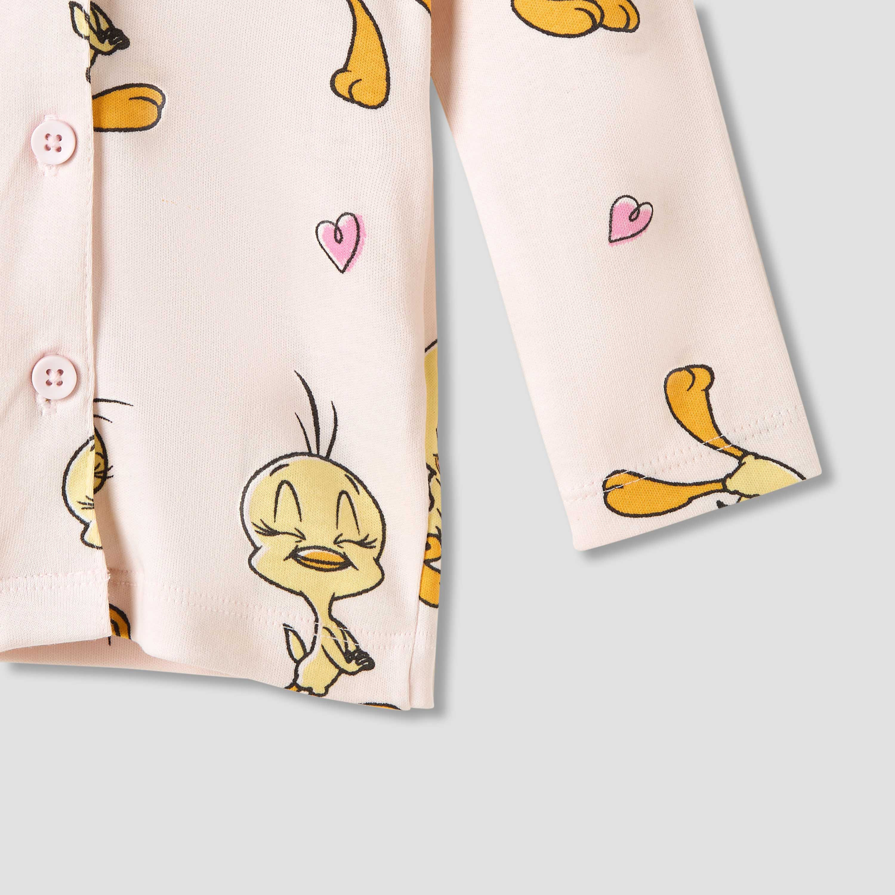Disney Tweety Print Shirt and Pyjama Set-baby-girls-clothing-nightwear-pyjamasets-image-5