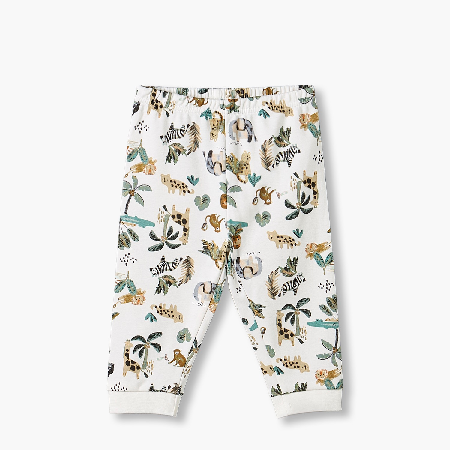 طقم بيجاما قطن بأكمام طويلة وياقة ضيقة بطبعات سفاري من جونيورز - طقم من قطعتين-baby-boys-clothing-nightwear-pyjamasets-image-8