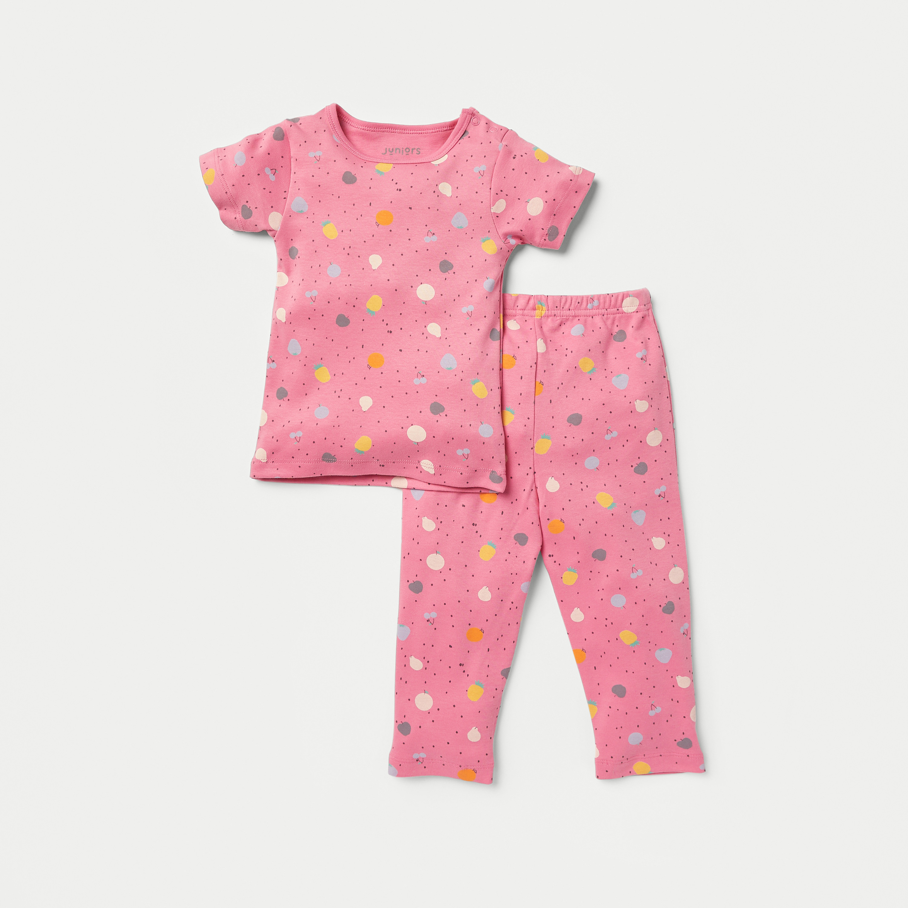 Juniors Printed T-shirt and Pyjama Set-baby-girls-clothing-nightwear-pyjamasets-image-1