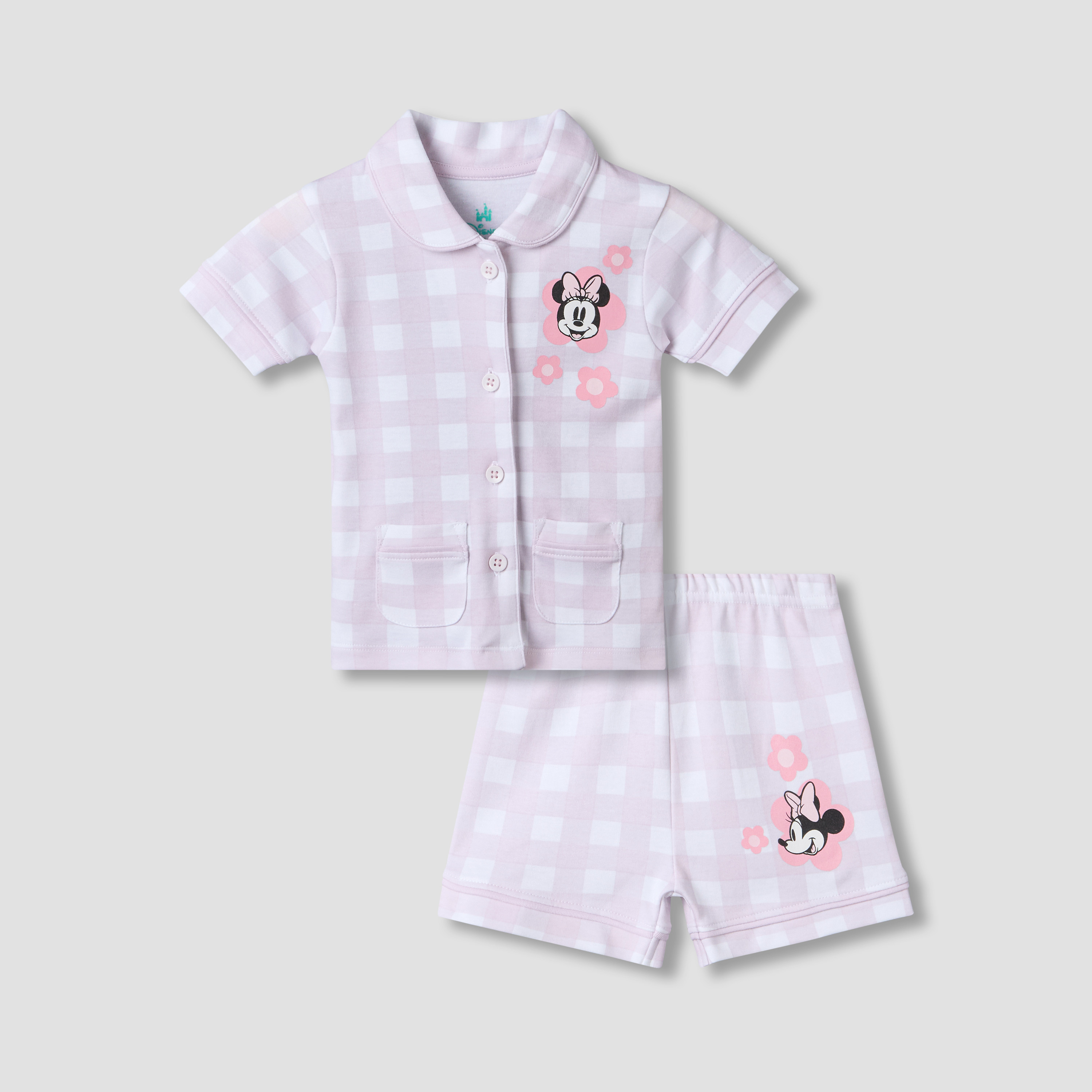 Disney Peter Pan Collar Short Sleeves Shirt and Shorts Set with Minnie Mouse Print-baby-girls-clothing-setsandcoords-image-1