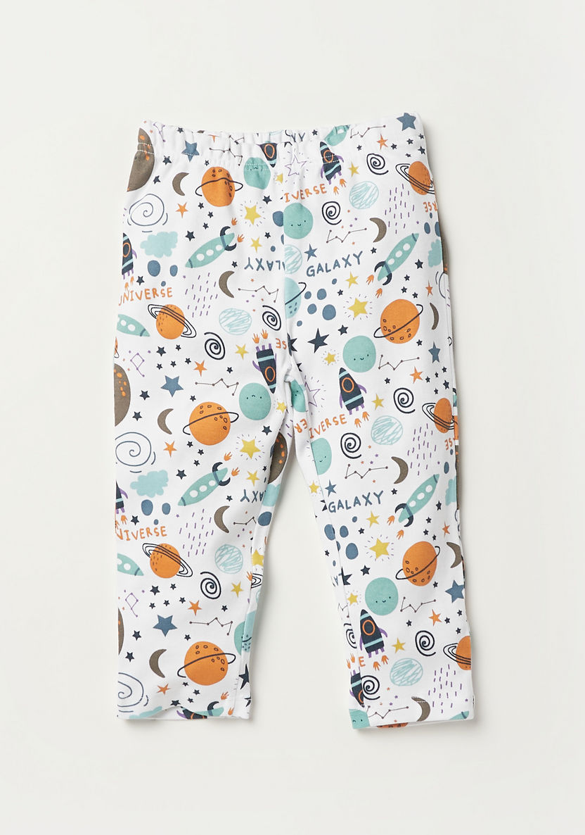 Juniors Printed Long Sleeves T-shirt and Pyjama Set-Pyjama Sets-image-2