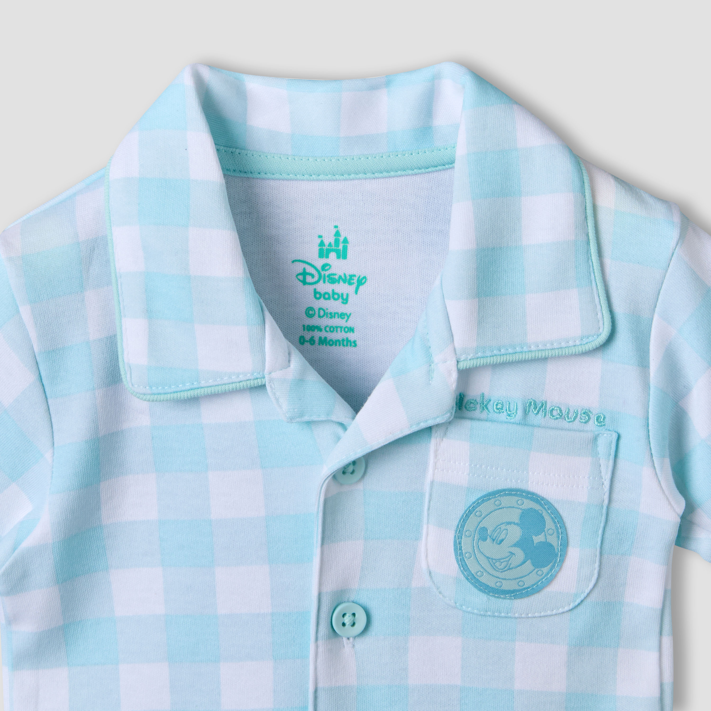 طقم شورت وقميص بأكمام قصيرة ورقبة عادية وزخارف ميكي ماوس من ديزني-baby-boys-clothing-setsandcoords-image-4