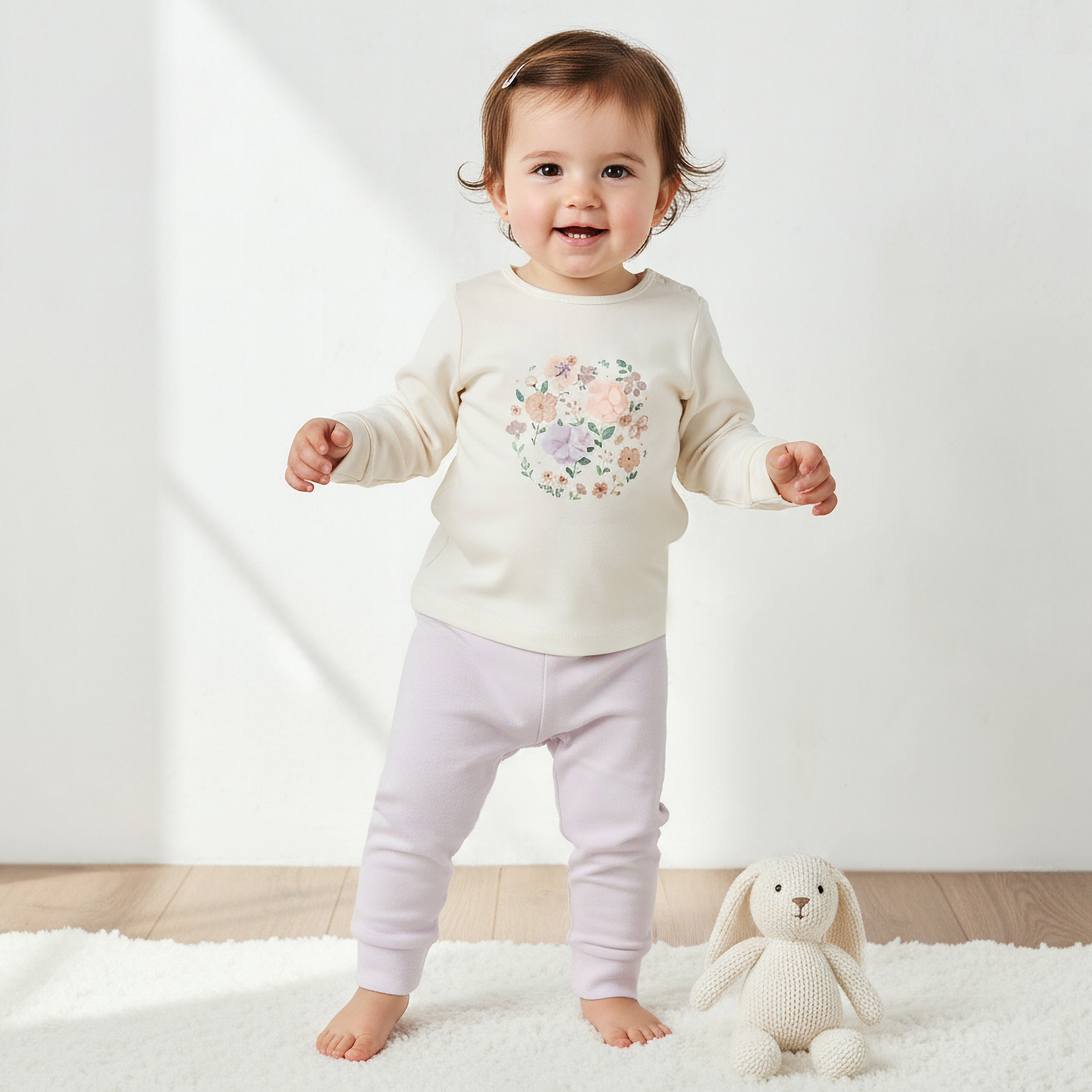 Set of 2 Juniors Cotton Round Neck Long Sleeves Pyjama Set with Floral Print-baby-girls-clothing-nightwear-pyjamasets-image-2