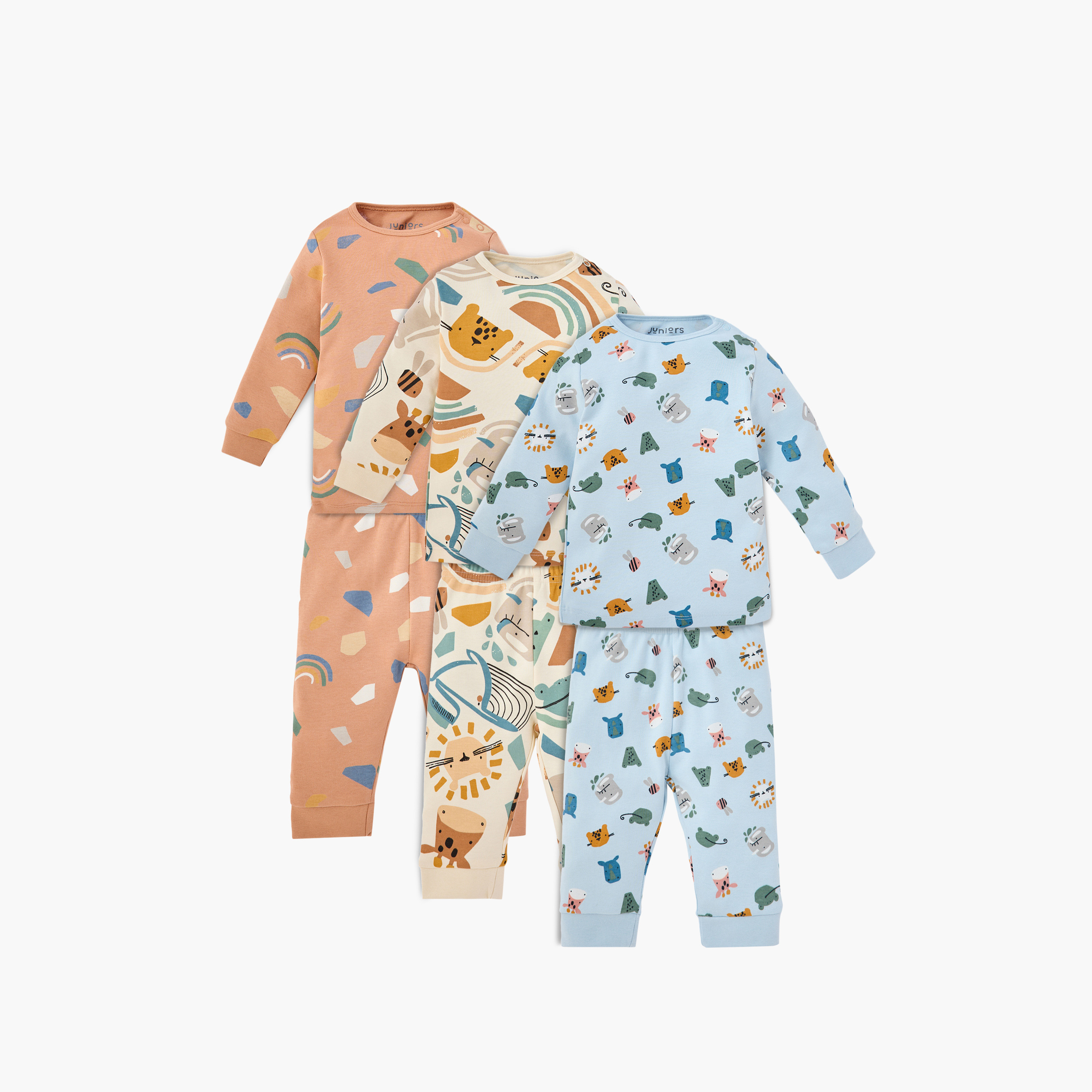 Juniors Printed T-shirts and Pyjamas - Set of 3-baby-boys-clothing-nightwear-pyjamasets-image-1