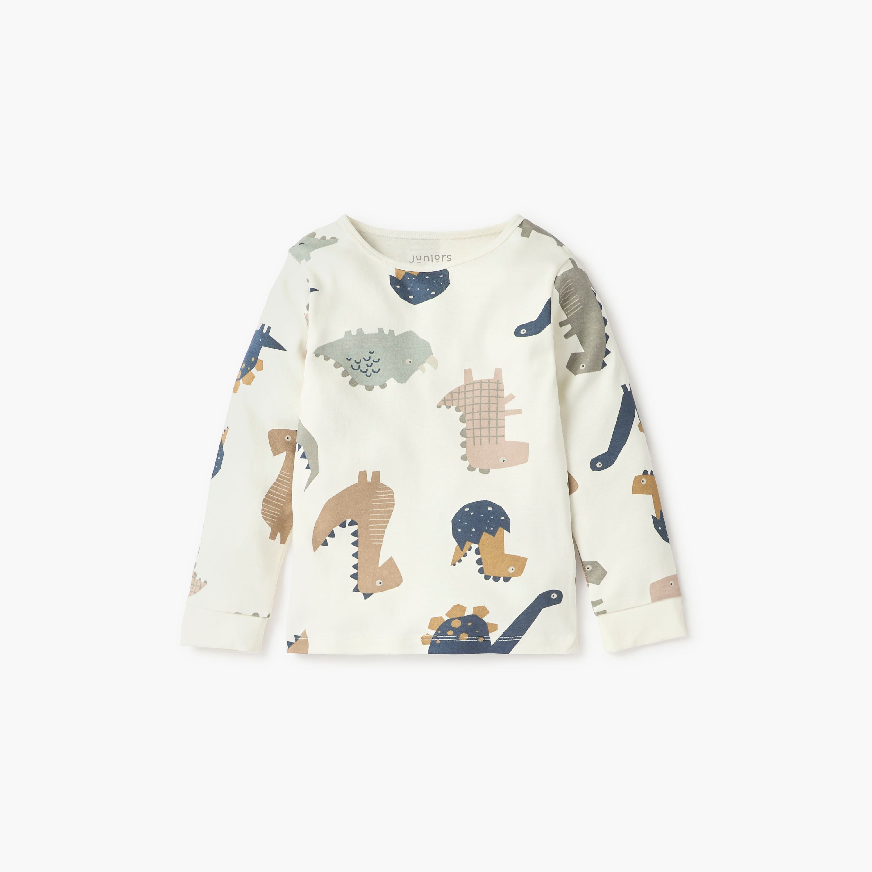Juniors Printed Long Sleeves T-shirts and Pyjamas - Set of 3-baby-boys-clothing-nightwear-pyjamasets-image-2