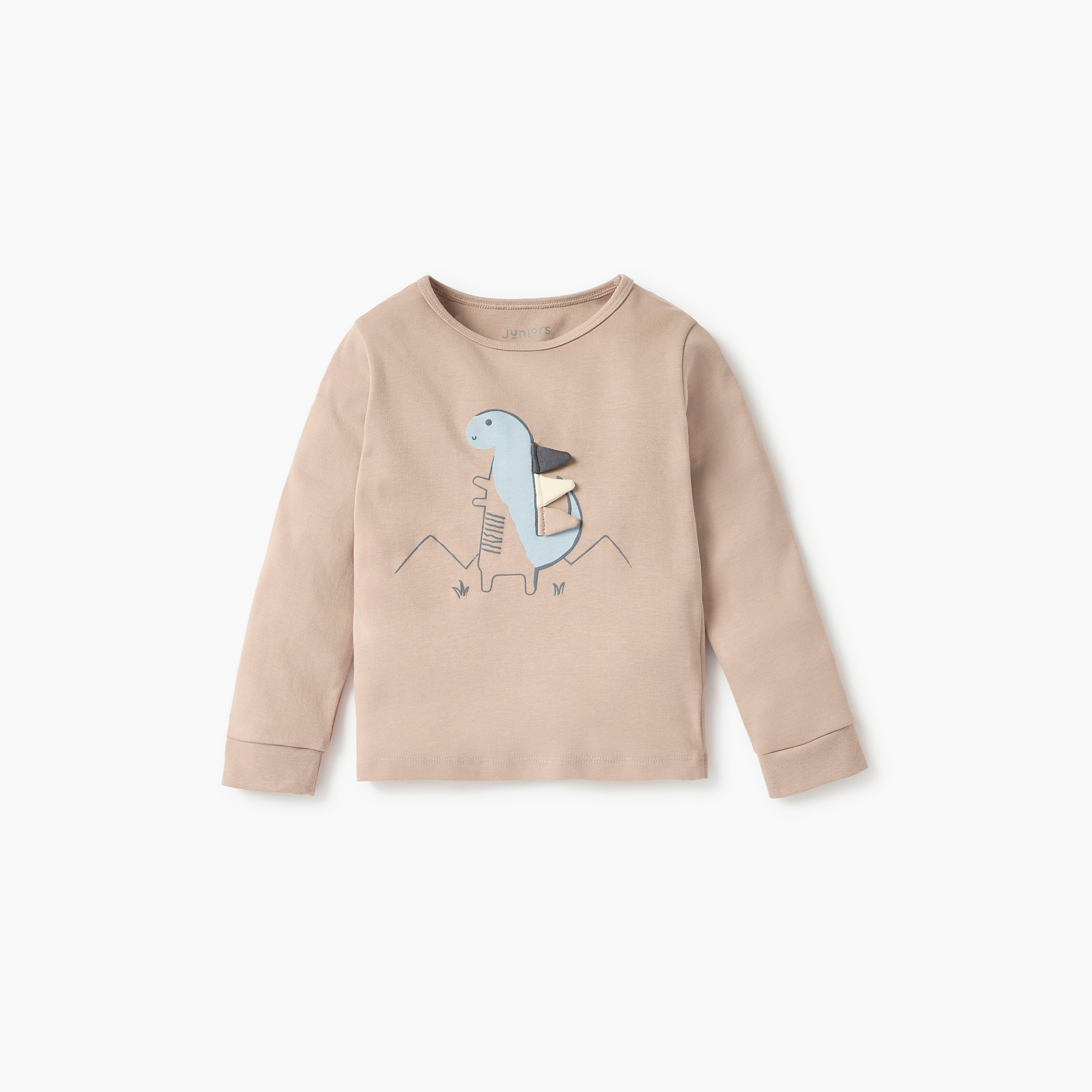 Juniors Printed Long Sleeves T-shirts and Pyjamas - Set of 3-baby-boys-clothing-nightwear-pyjamasets-image-3