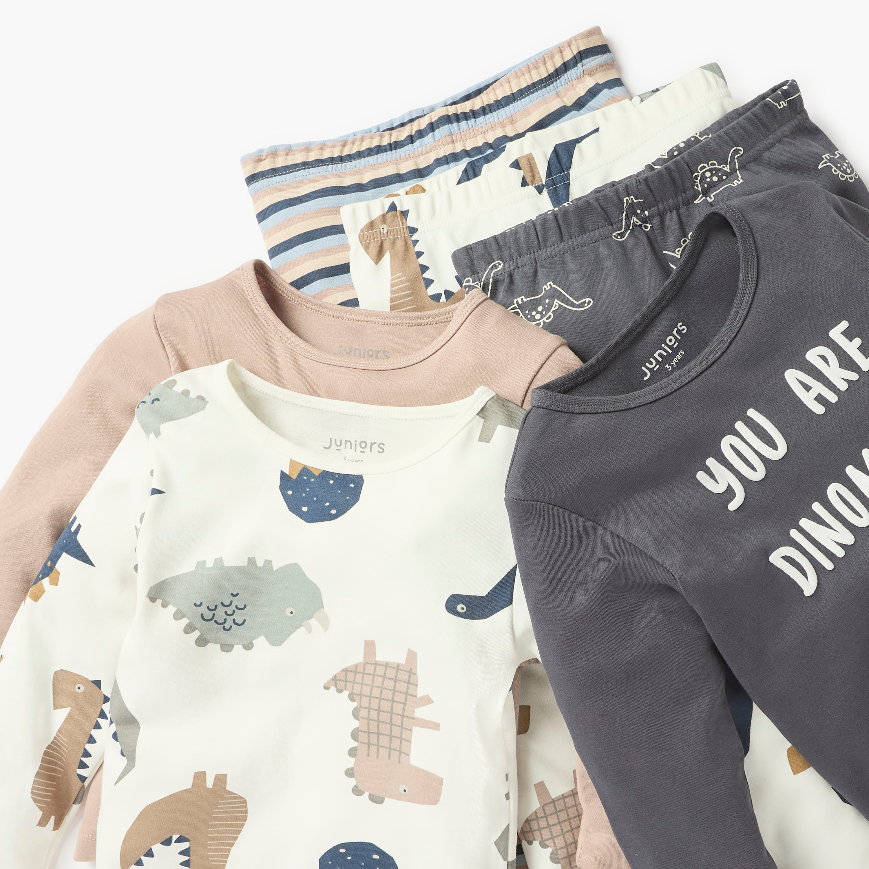 Juniors Printed Long Sleeves T-shirts and Pyjamas - Set of 3-baby-boys-clothing-nightwear-pyjamasets-image-8