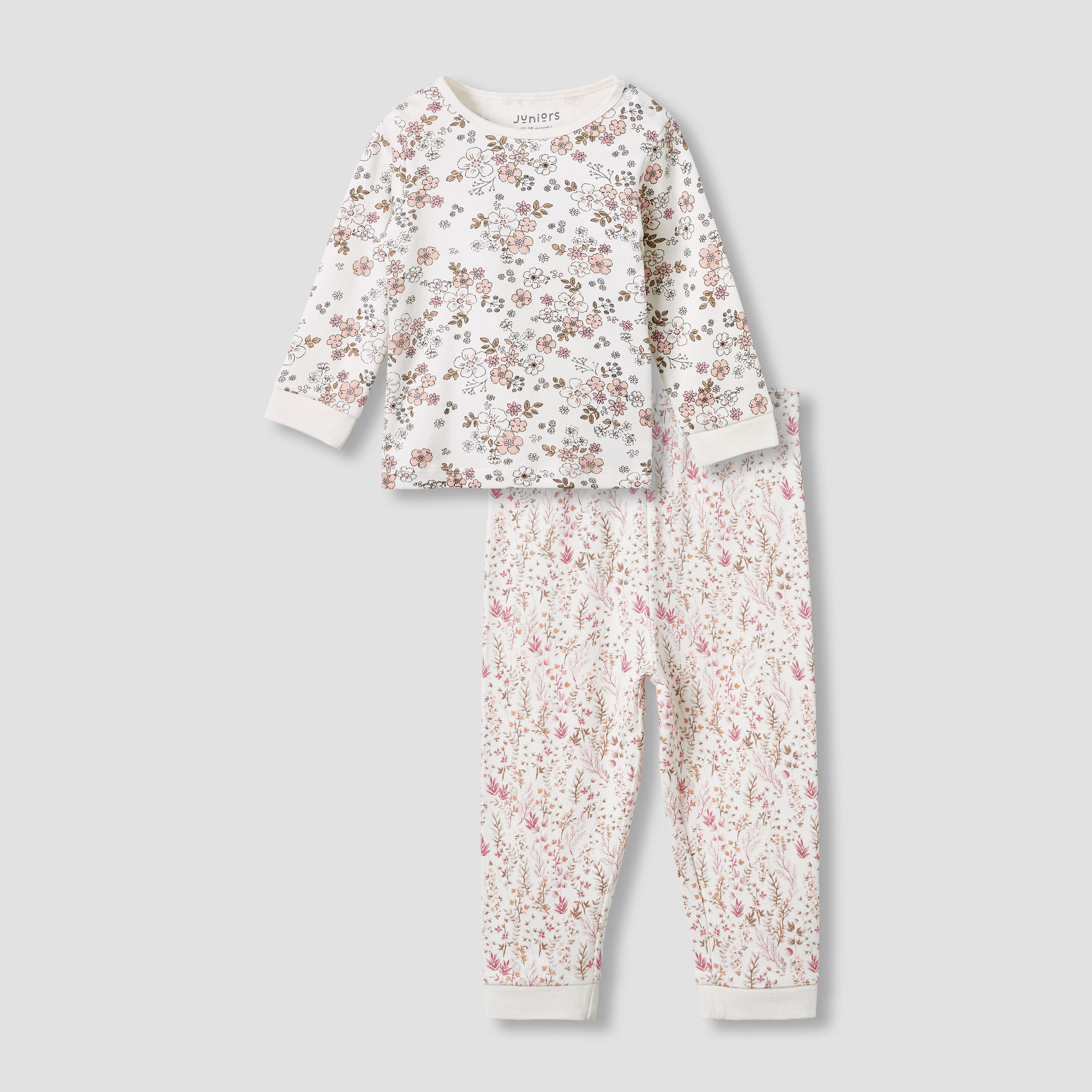 Juniors Pyjama Set with Floral Print - Cotton - Long Sleeves-baby-girls-clothing-nightwear-pyjamasets-image-2